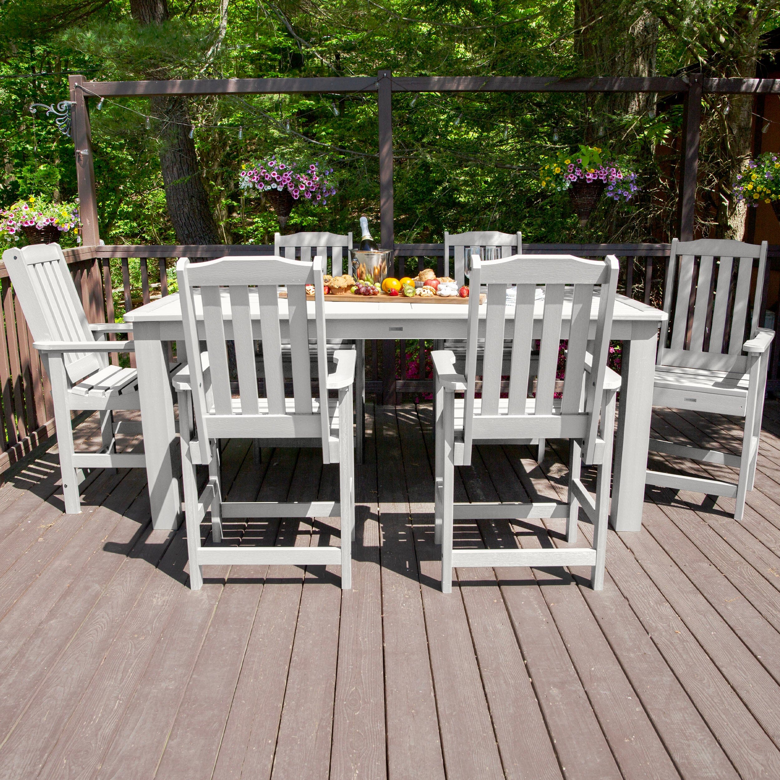 Lehigh 7pc Rectangular Outdoor Dining Set 42in x 84in - Counter Height - Image 15