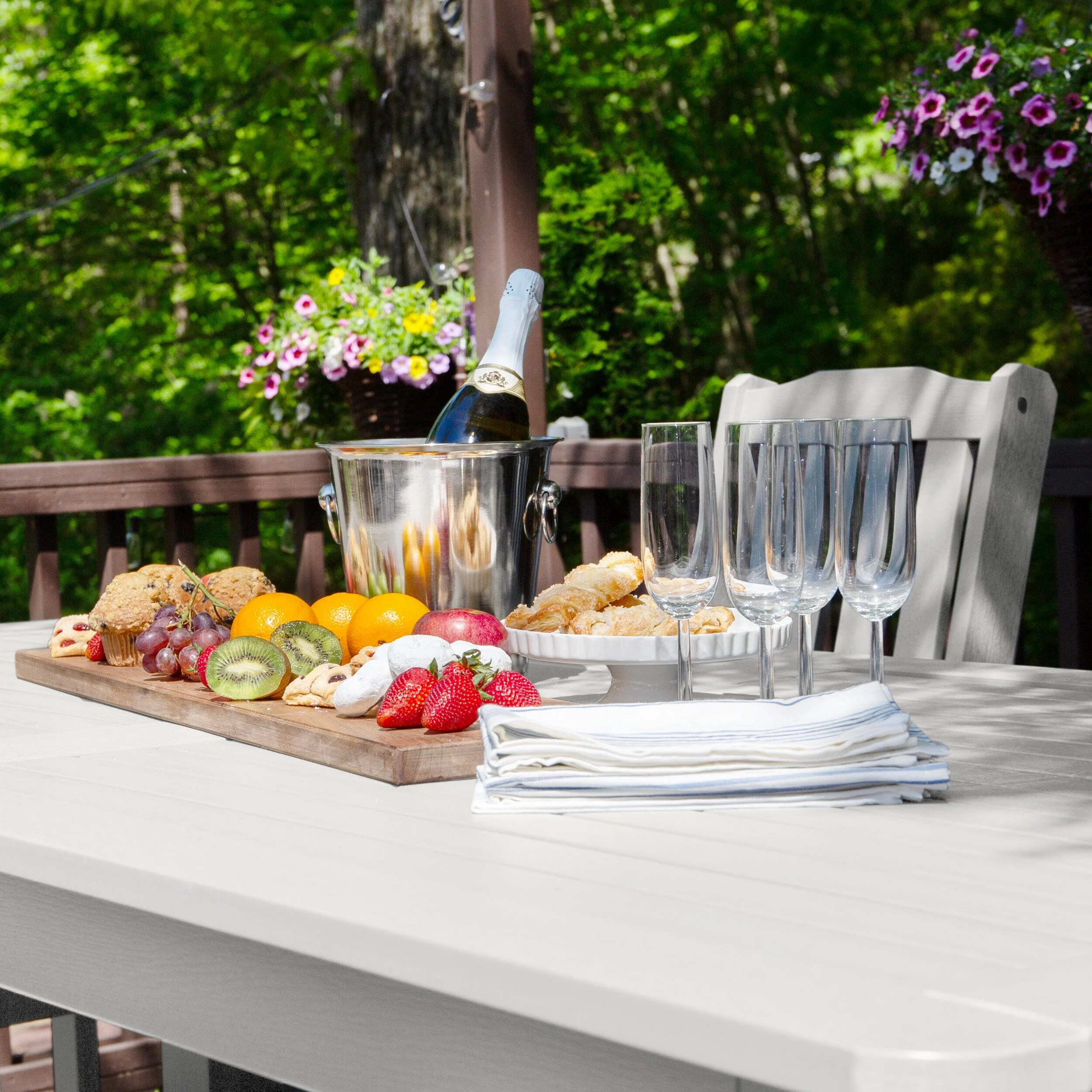 Lehigh 7pc Rectangular Outdoor Dining Set 42in x 84in - Counter Height - Image 16