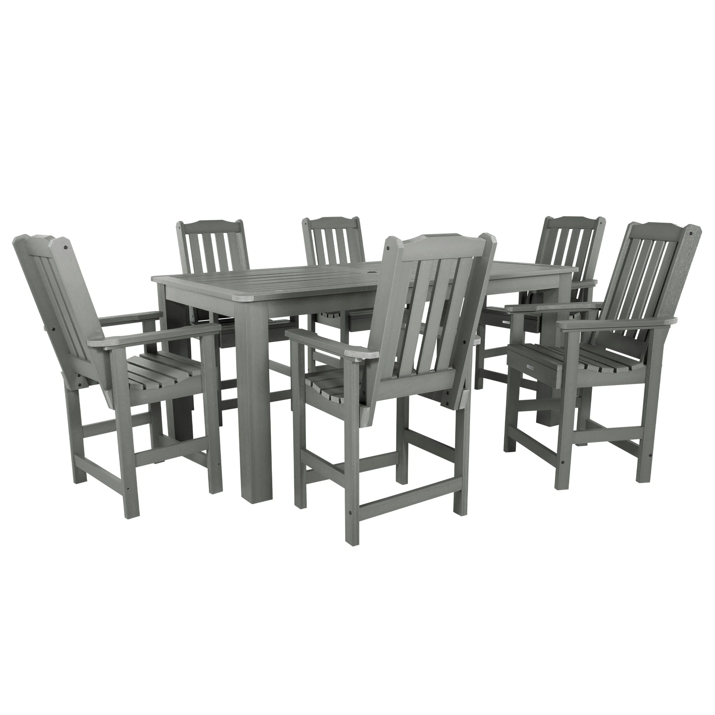 Lehigh 7pc Rectangular Outdoor Dining Set 42in x 84in - Counter Height - Image 17