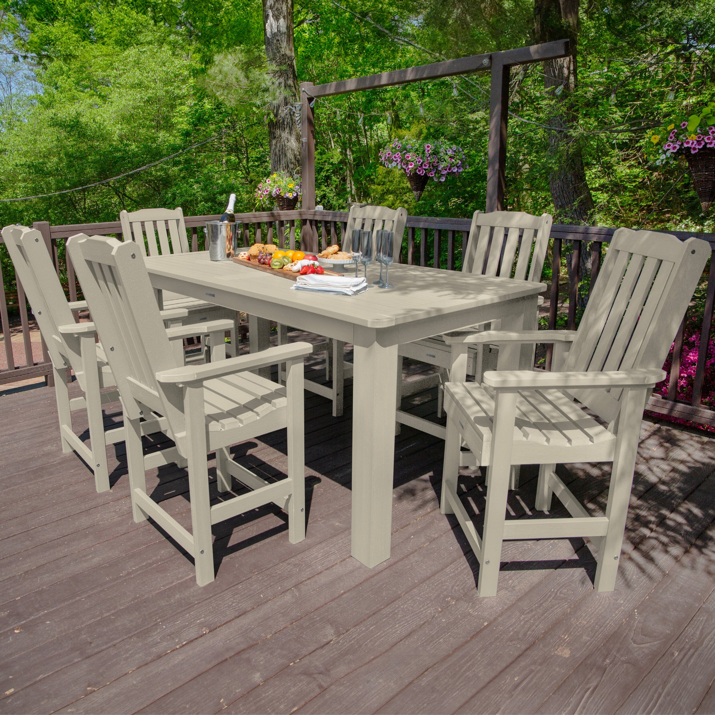 Lehigh 7pc Rectangular Outdoor Dining Set 42in x 84in - Counter Height - Image 22