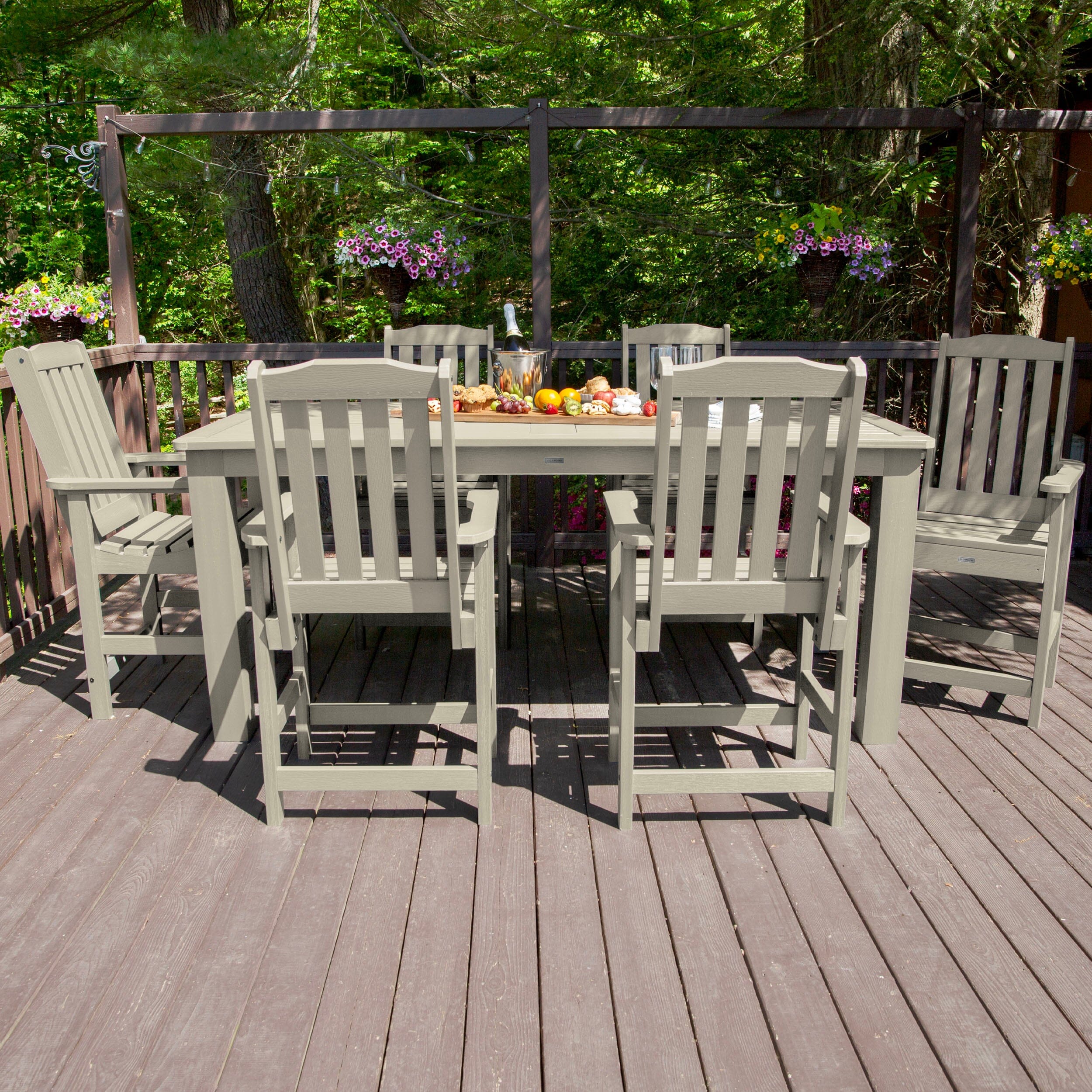 Lehigh 7pc Rectangular Outdoor Dining Set 42in x 84in - Counter Height - Image 23