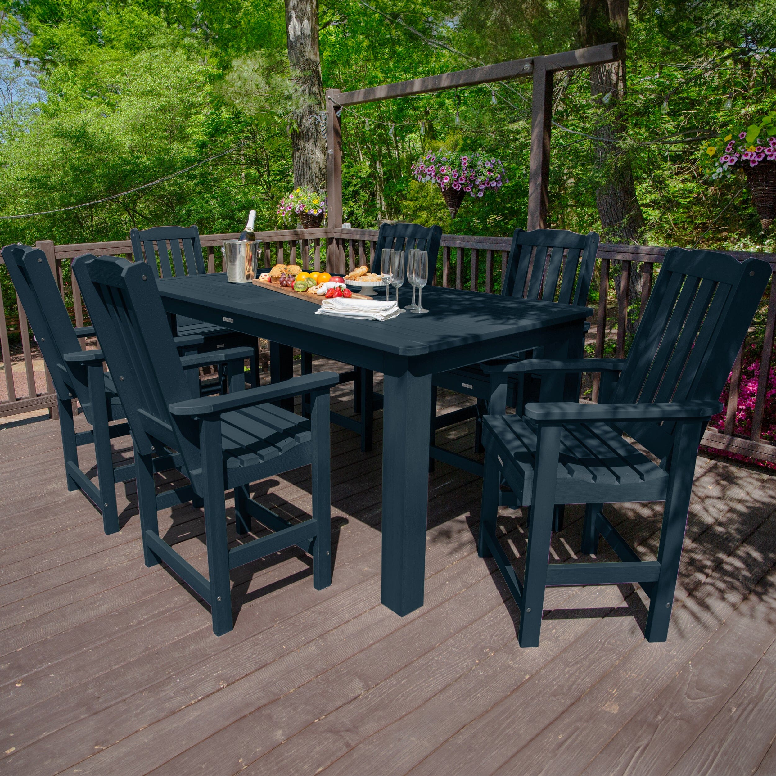 Lehigh 7pc Rectangular Outdoor Dining Set 42in x 84in - Counter Height - Image 26