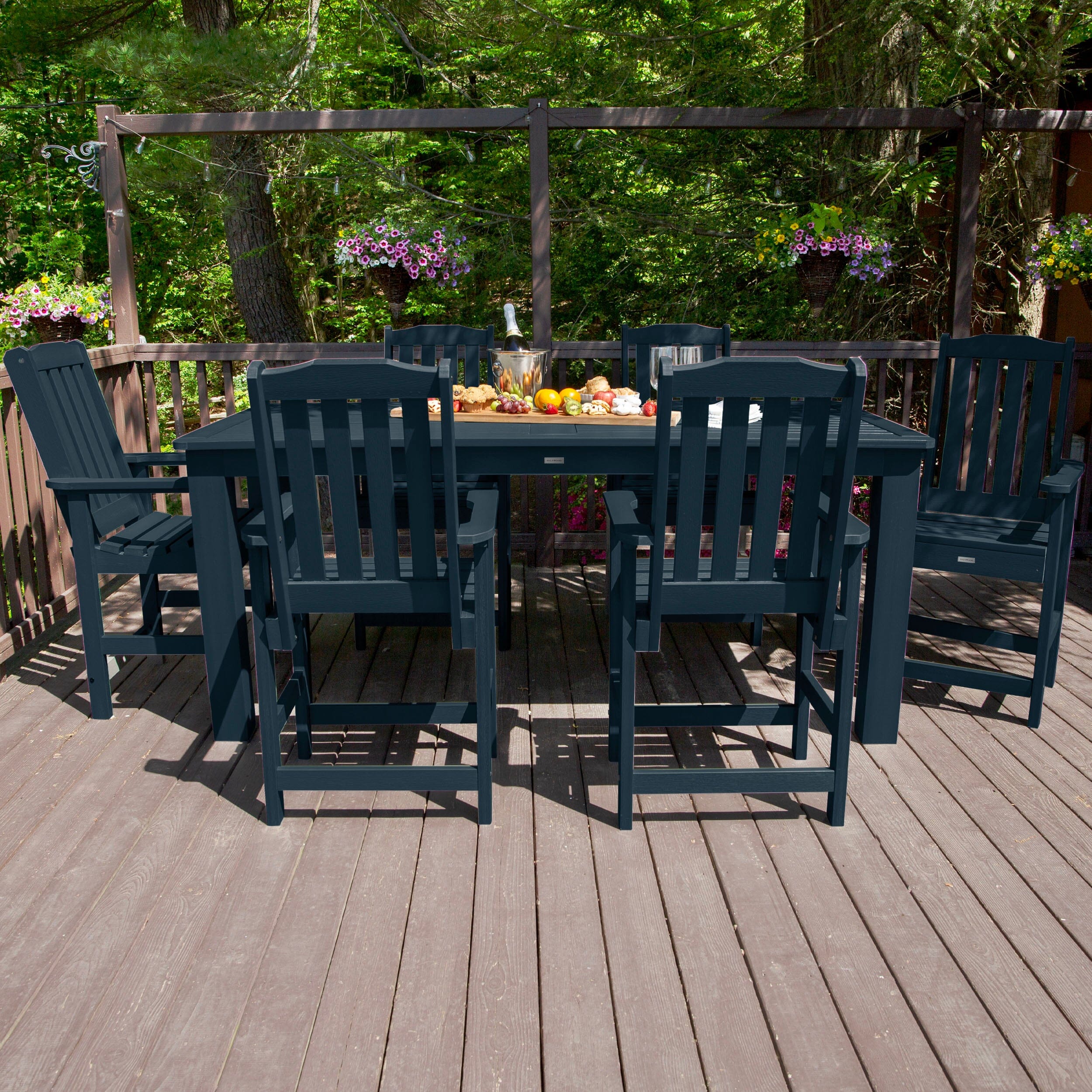 Lehigh 7pc Rectangular Outdoor Dining Set 42in x 84in - Counter Height - Image 27