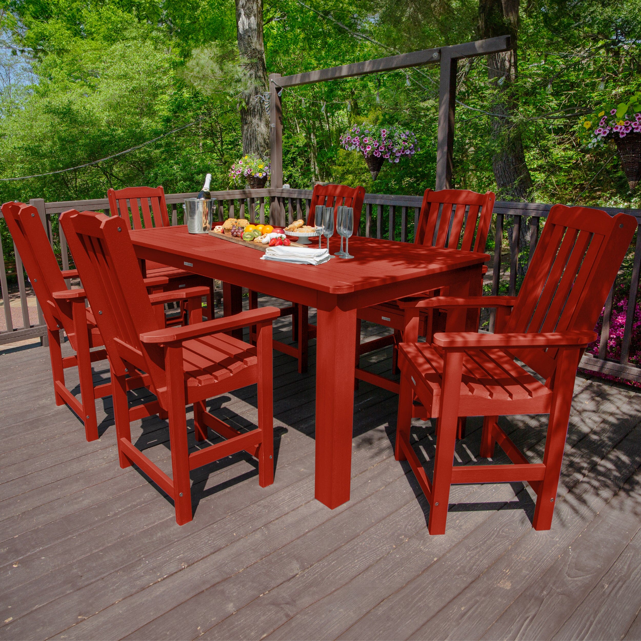 Lehigh 7pc Rectangular Outdoor Dining Set 42in x 84in - Counter Height - Image 30
