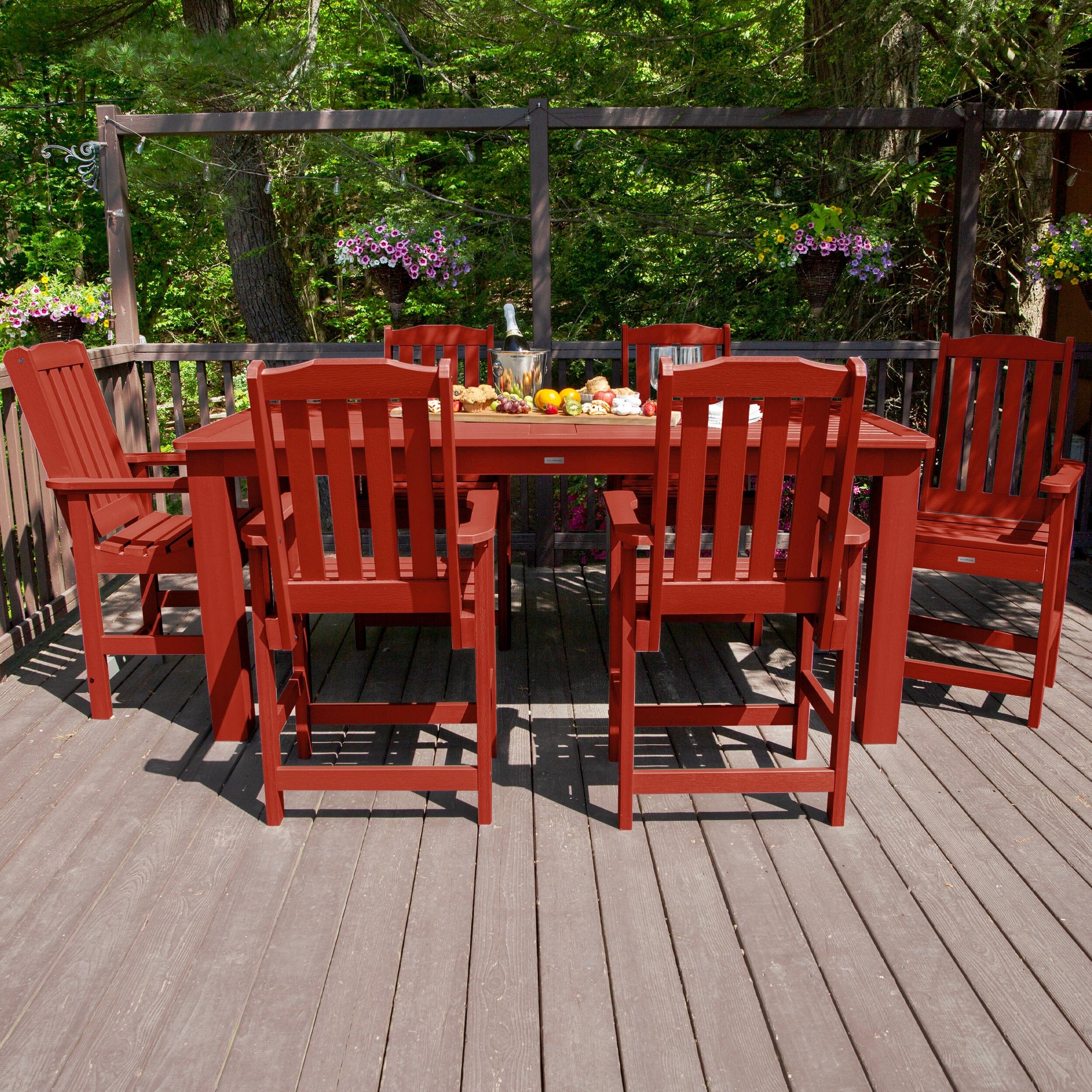 Lehigh 7pc Rectangular Outdoor Dining Set 42in x 84in - Counter Height - Image 31