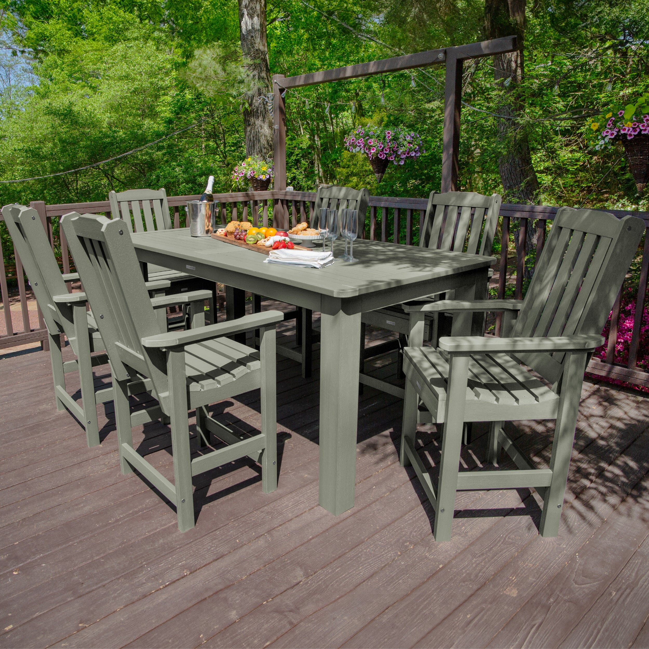 Lehigh 7pc Rectangular Outdoor Dining Set 42in x 84in - Counter Height - Image 34