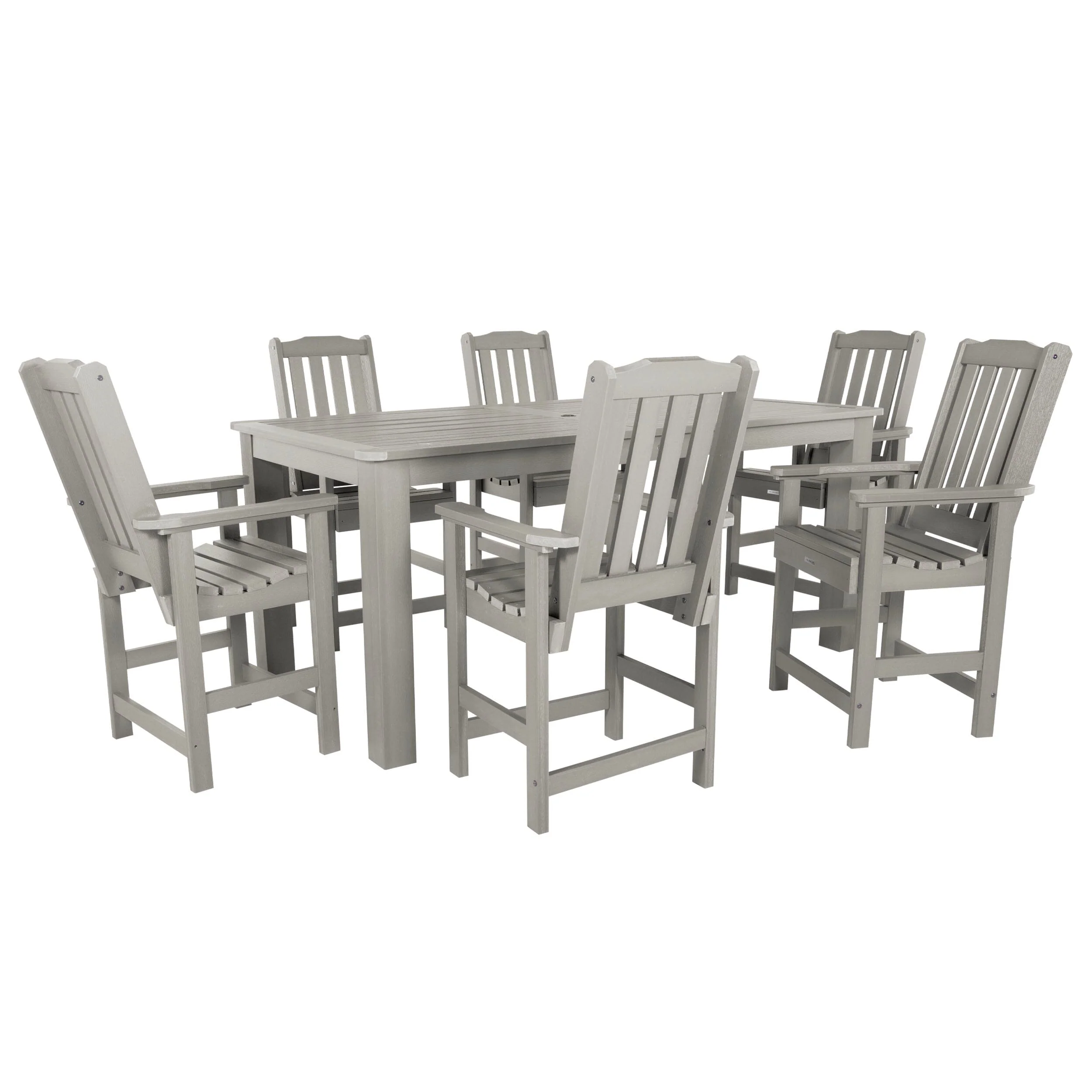 Lehigh 7pc Rectangular Outdoor Dining Set 42in x 84in - Counter Height - Image 37