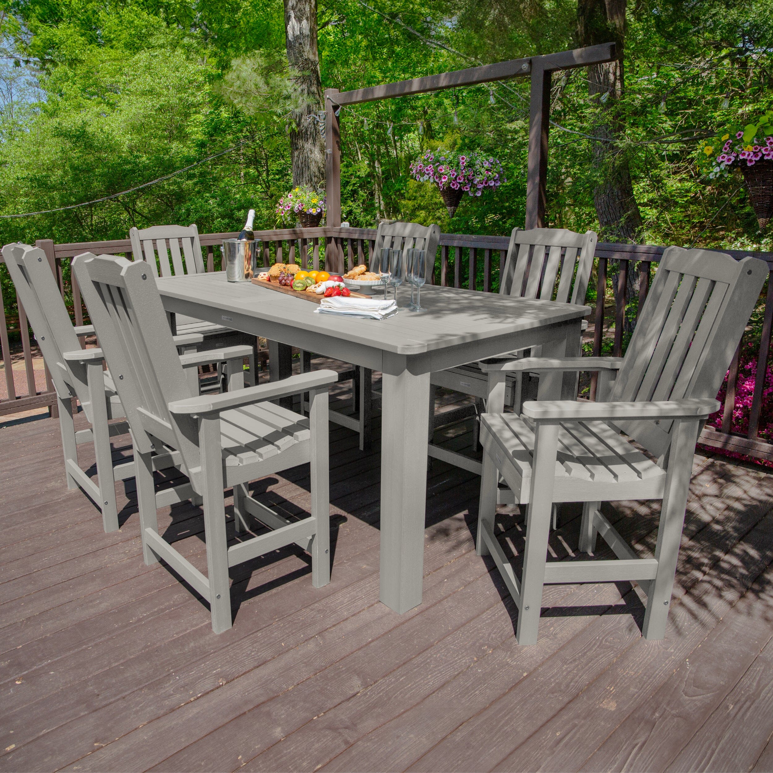 Lehigh 7pc Rectangular Outdoor Dining Set 42in x 84in - Counter Height - Image 38