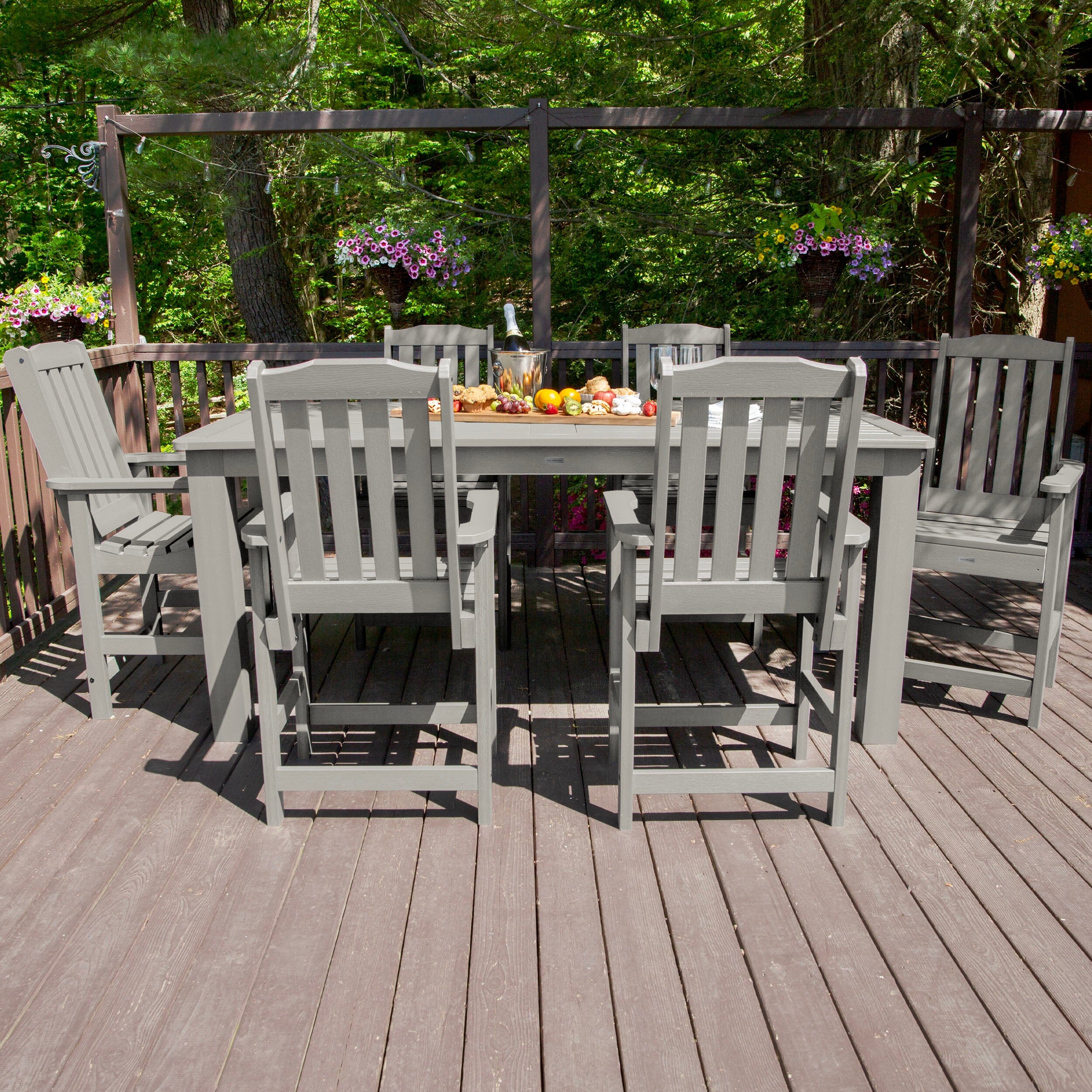 Lehigh 7pc Rectangular Outdoor Dining Set 42in x 84in - Counter Height - Image 39