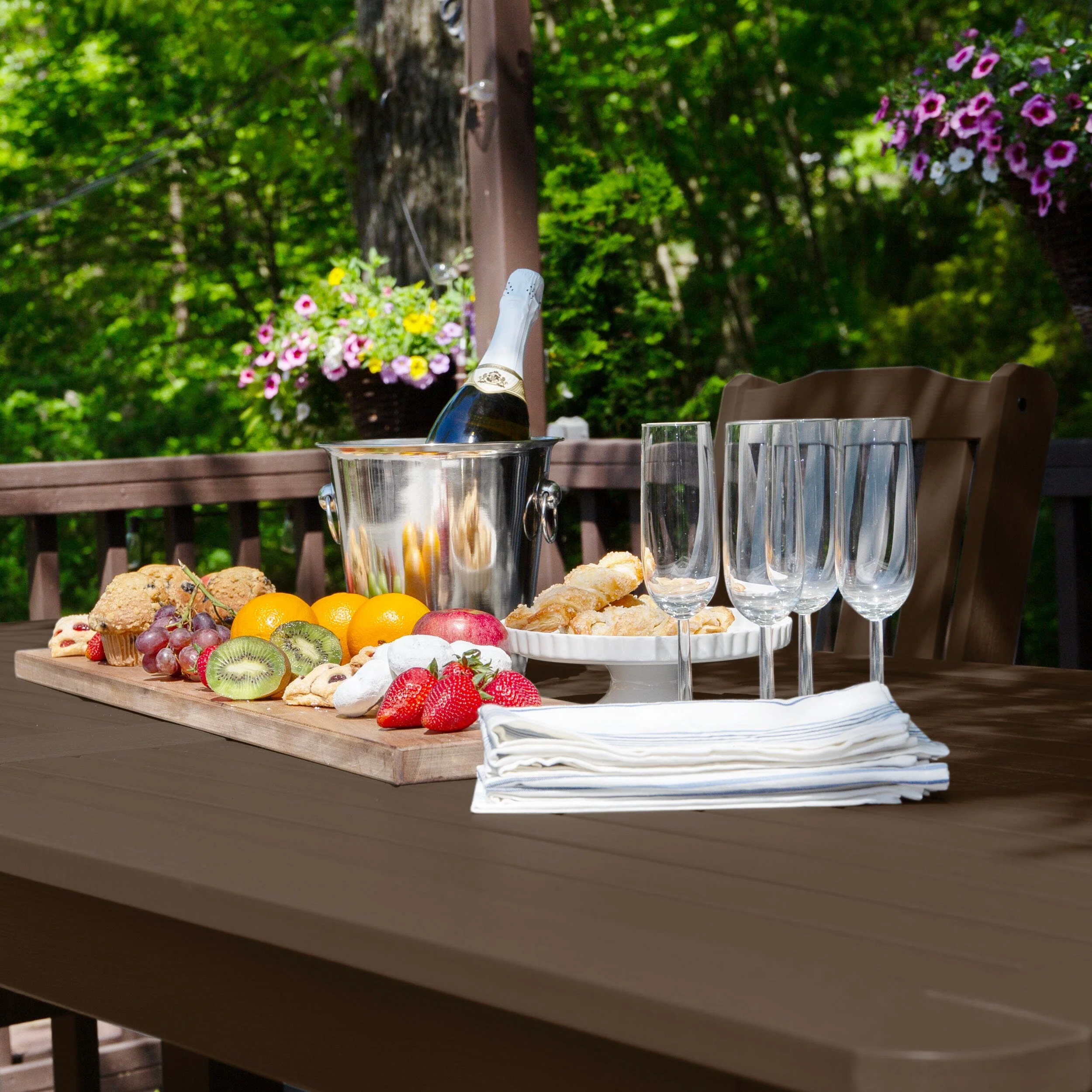 Lehigh 7pc Rectangular Outdoor Dining Set 42in x 84in - Counter Height - Image 4