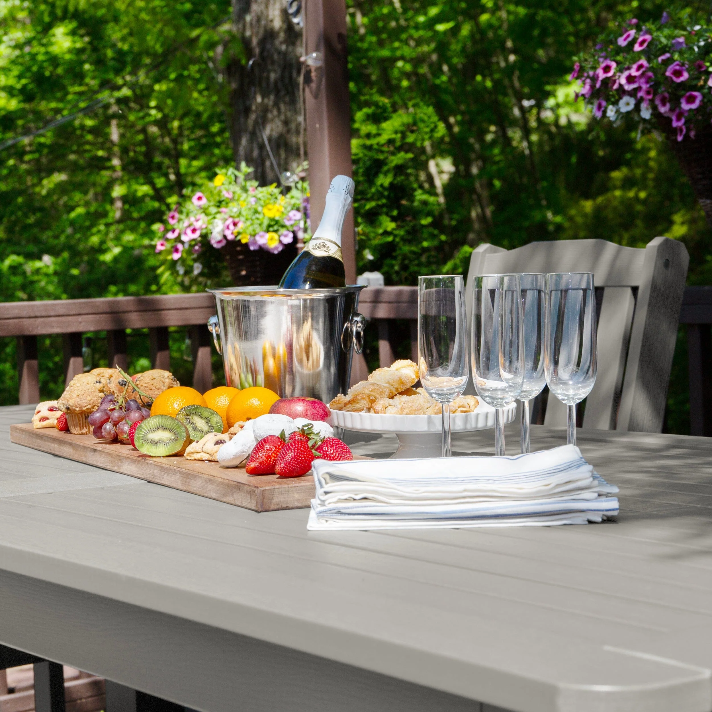 Lehigh 7pc Rectangular Outdoor Dining Set 42in x 84in - Counter Height - Image 40