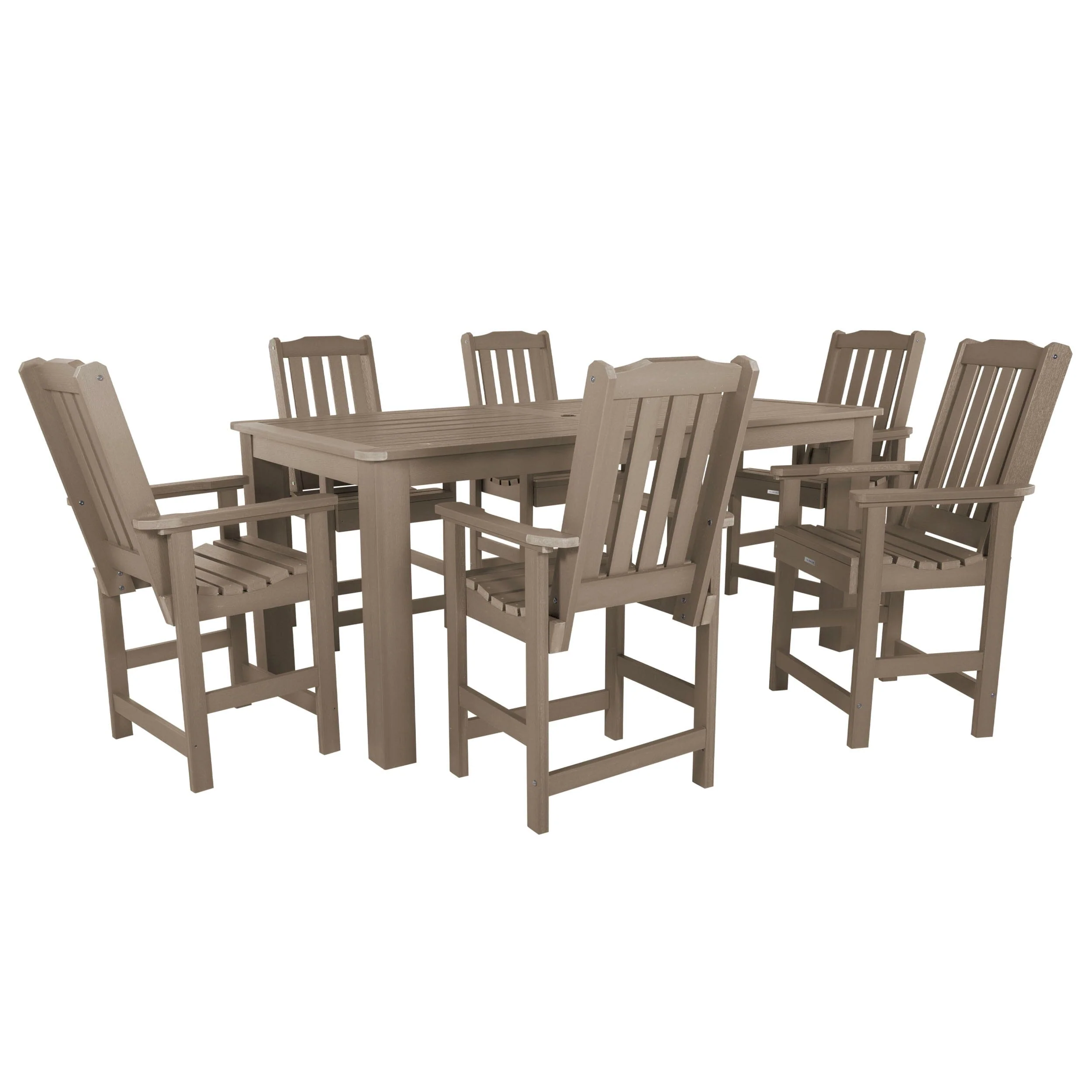 Lehigh 7pc Rectangular Outdoor Dining Set 42in x 84in - Counter Height - Image 41