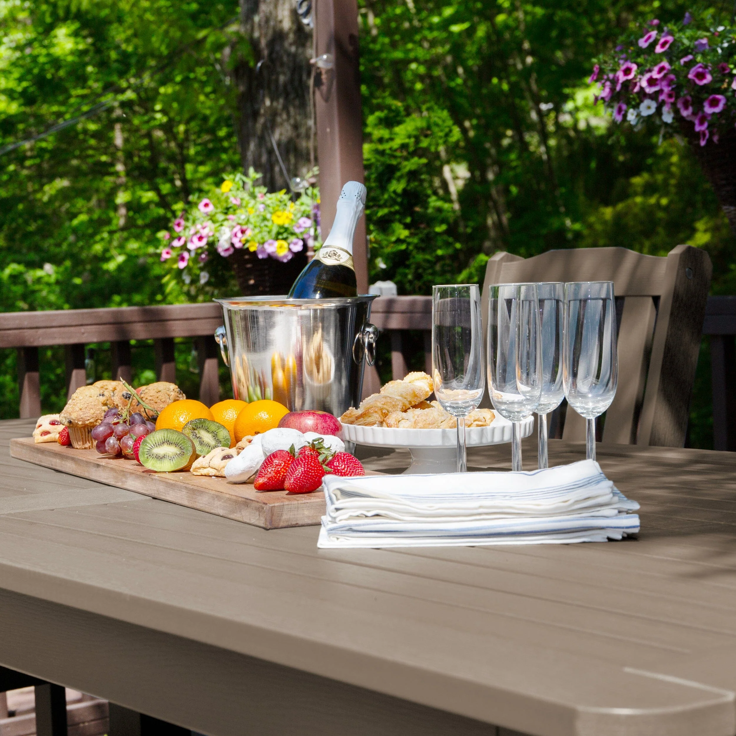 Lehigh 7pc Rectangular Outdoor Dining Set 42in x 84in - Counter Height - Image 44