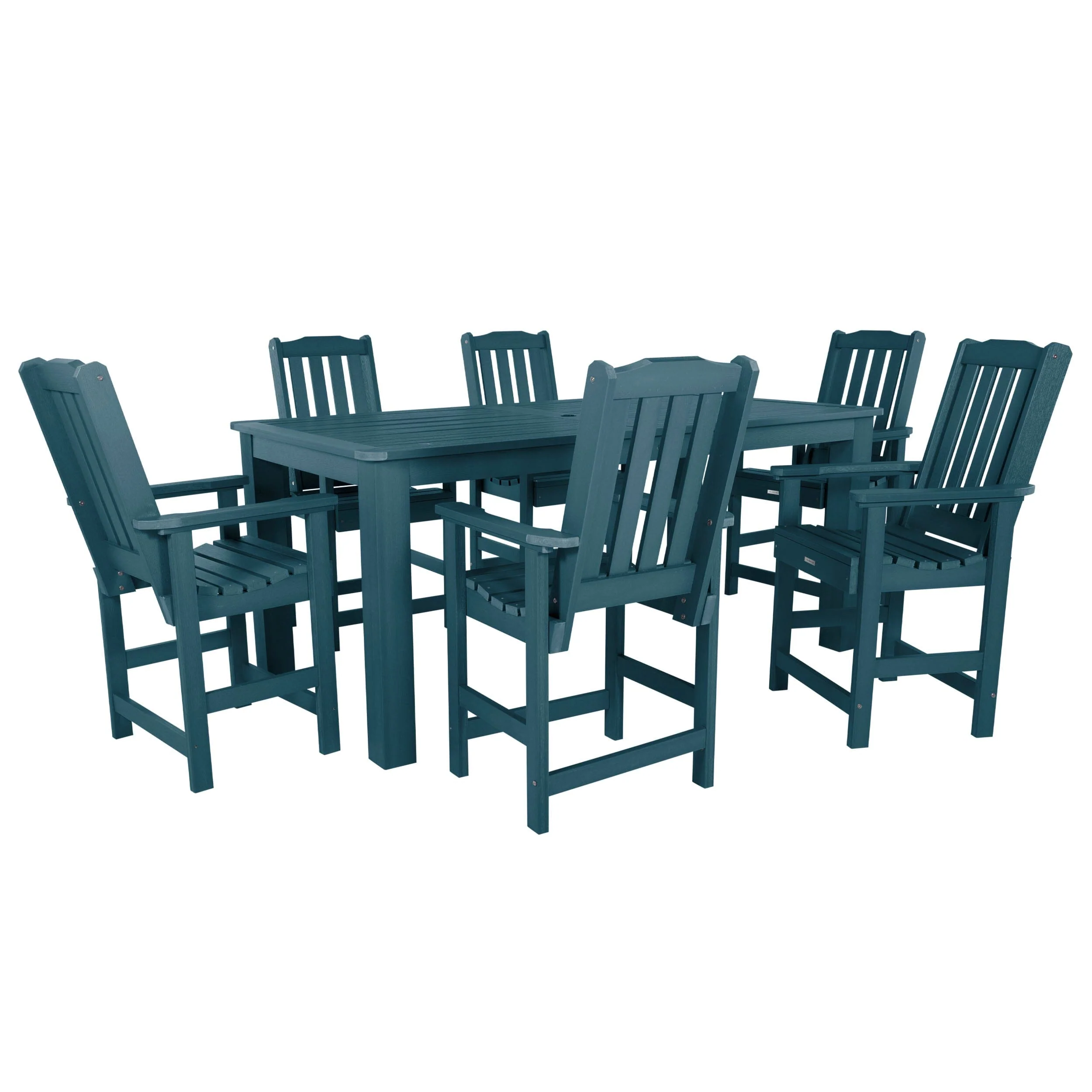 Lehigh 7pc Rectangular Outdoor Dining Set 42in x 84in - Counter Height - Image 5