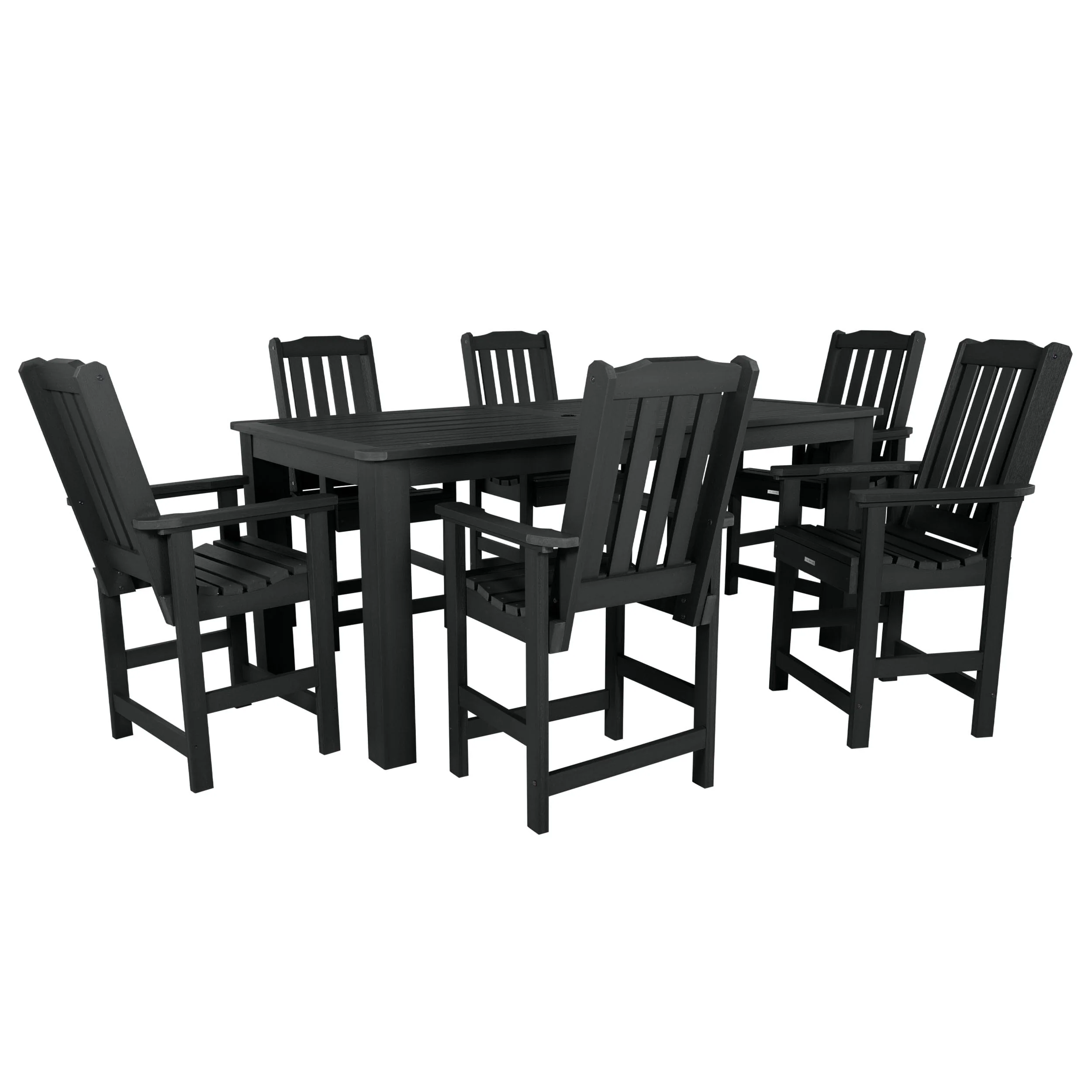 Lehigh 7pc Rectangular Outdoor Dining Set 42in x 84in - Counter Height - Image 9
