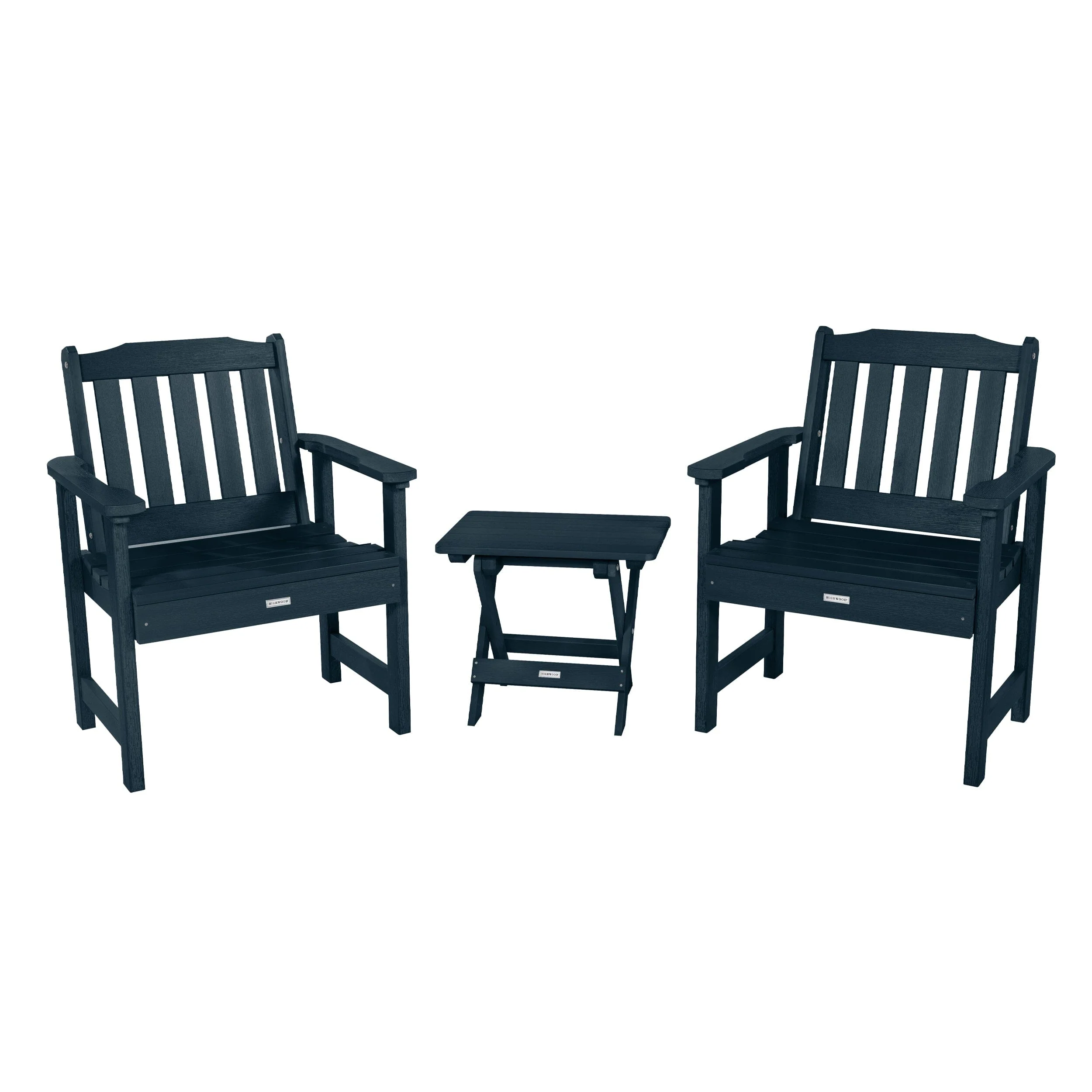 2 Lehigh Garden Chairs with Folding Adirondack Side Table - Image 13