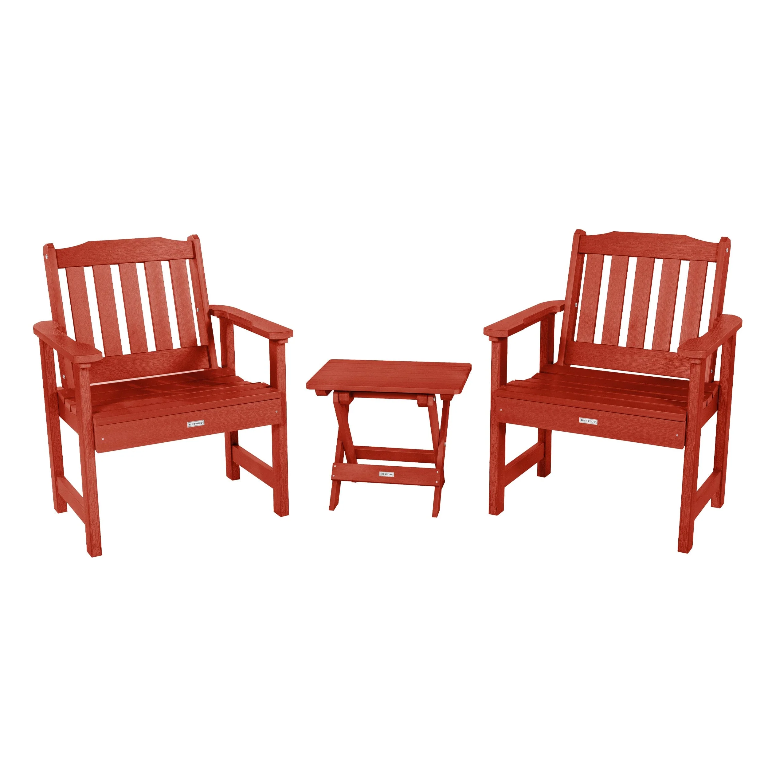 2 Lehigh Garden Chairs with Folding Adirondack Side Table - Image 15