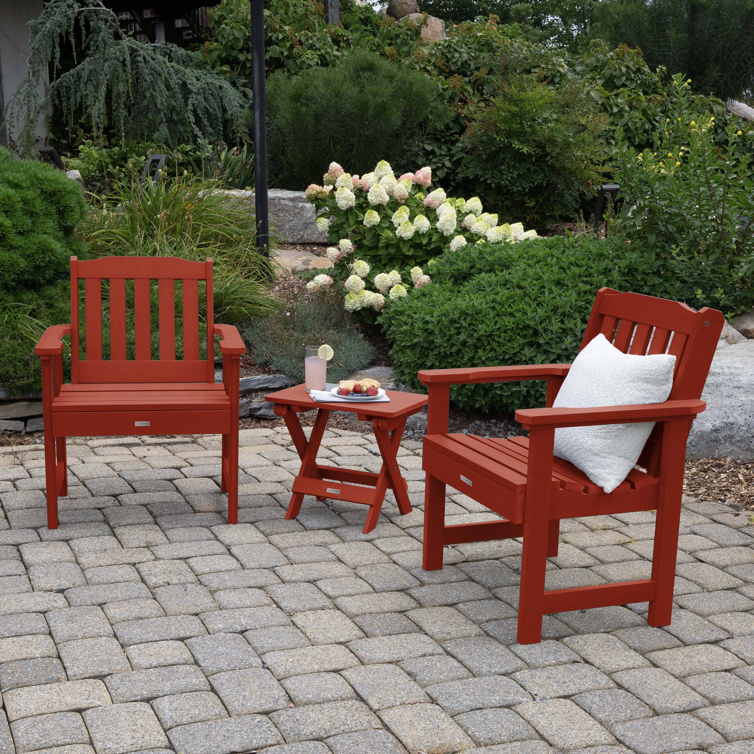 2 Lehigh Garden Chairs with Folding Adirondack Side Table - Image 16