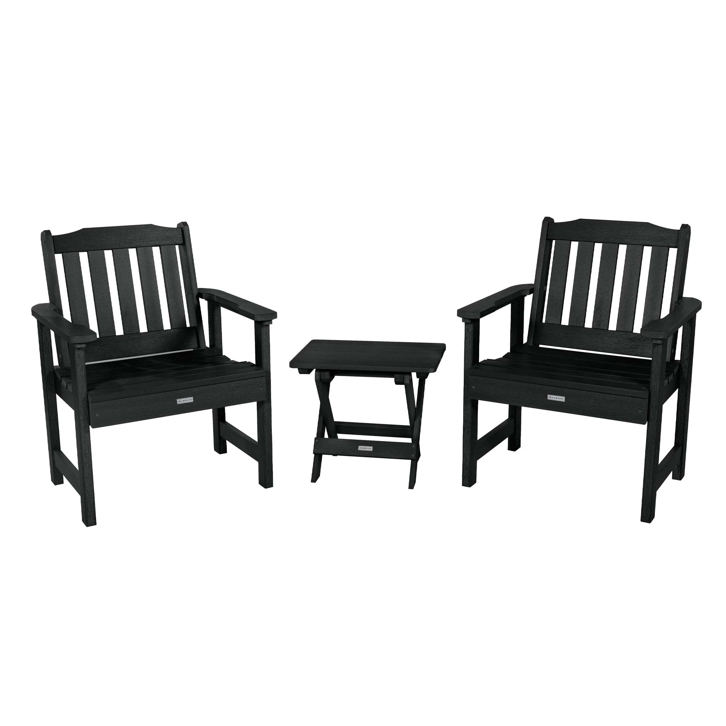 2 Lehigh Garden Chairs with Folding Adirondack Side Table - Image 3