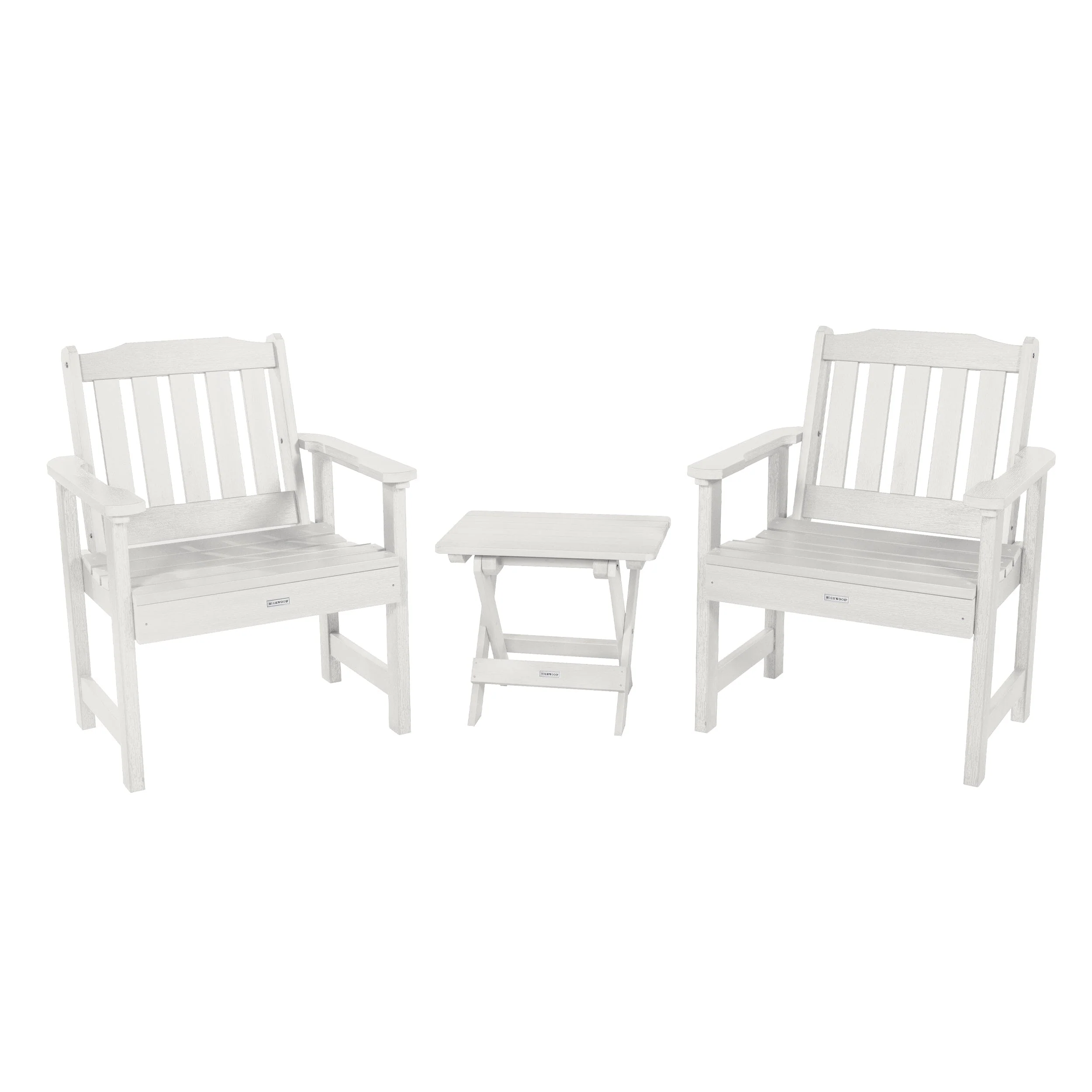 2 Lehigh Garden Chairs with Folding Adirondack Side Table - Image 5