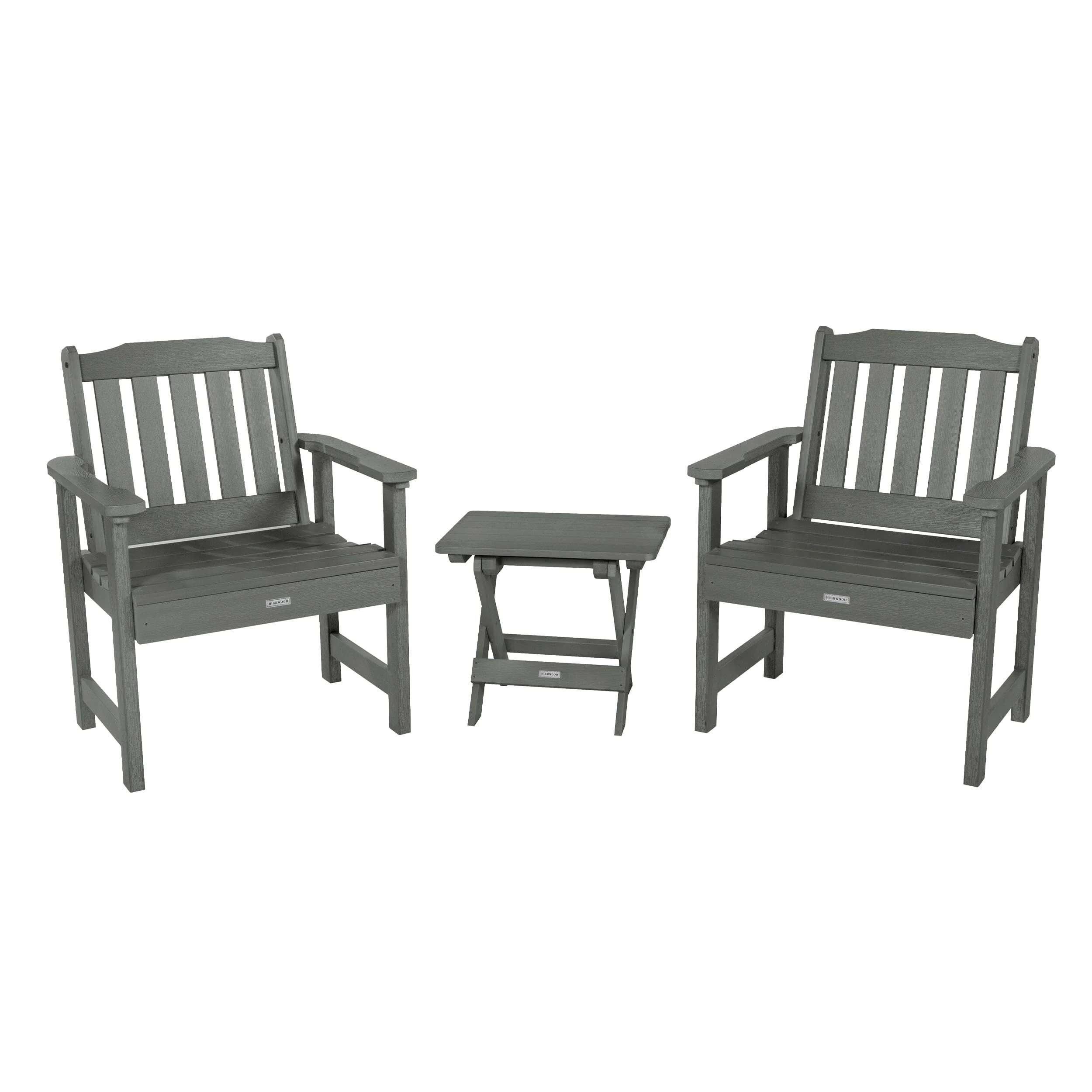 2 Lehigh Garden Chairs with Folding Adirondack Side Table - Image 7