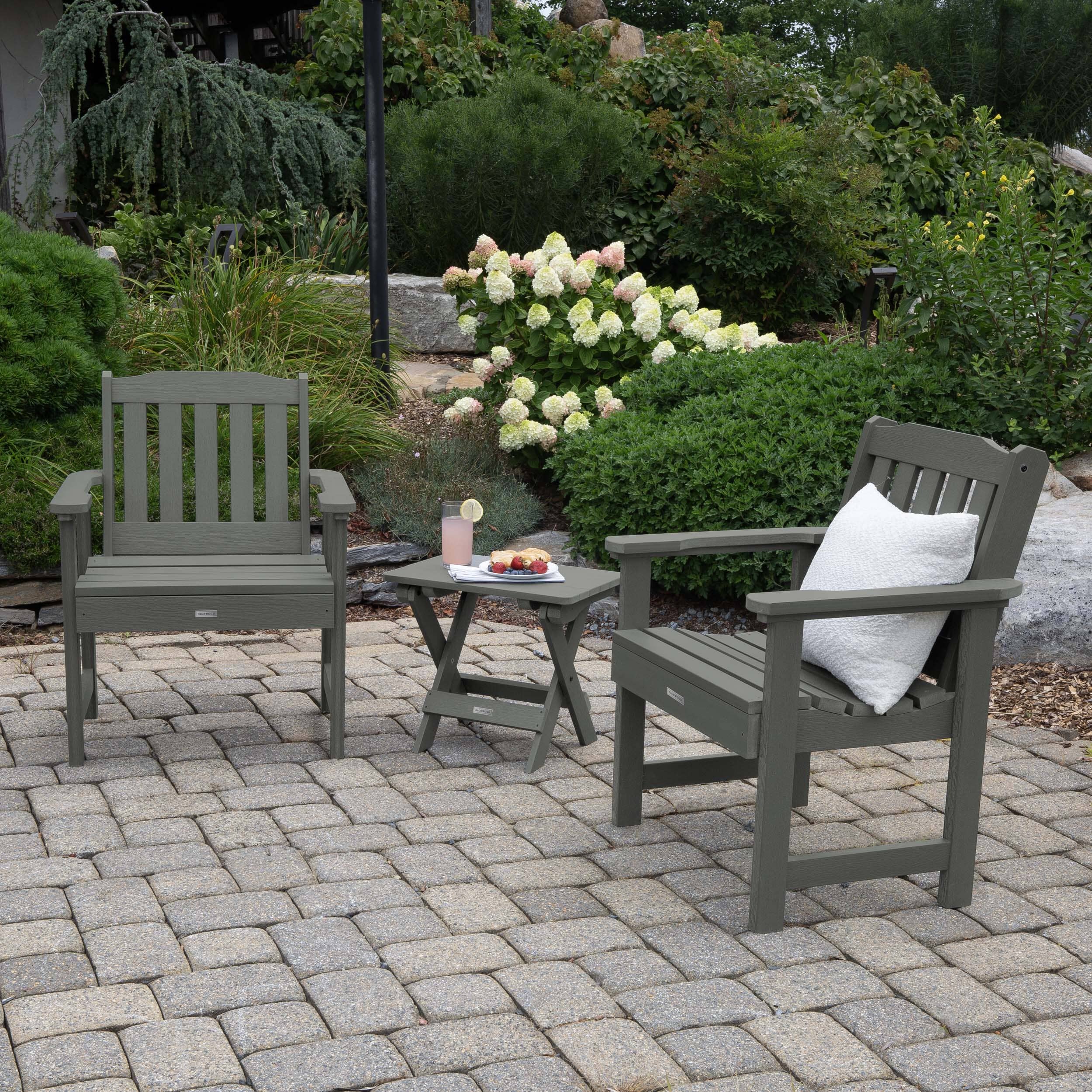 2 Lehigh Garden Chairs with Folding Adirondack Side Table - Image 8