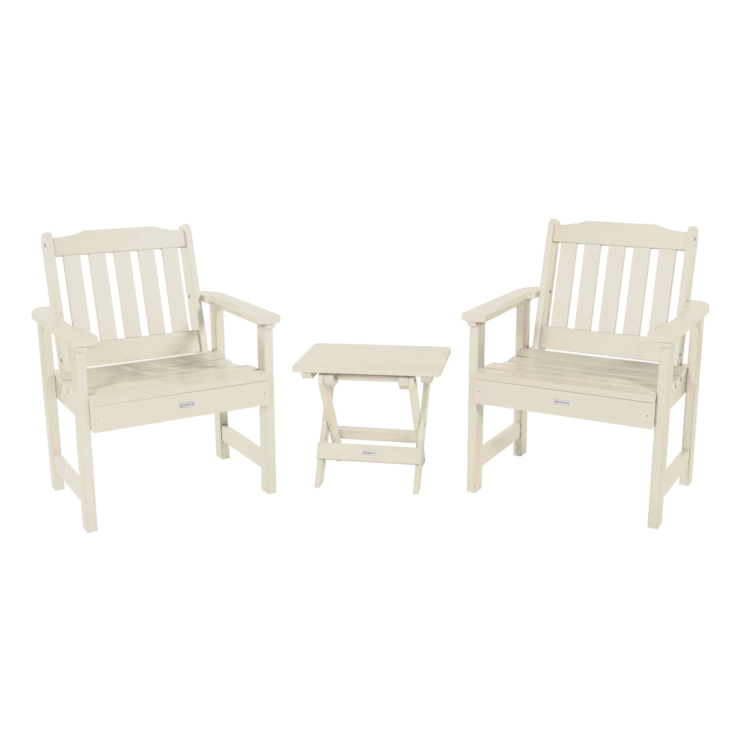 2 Lehigh Garden Chairs with Folding Adirondack Side Table - Image 9