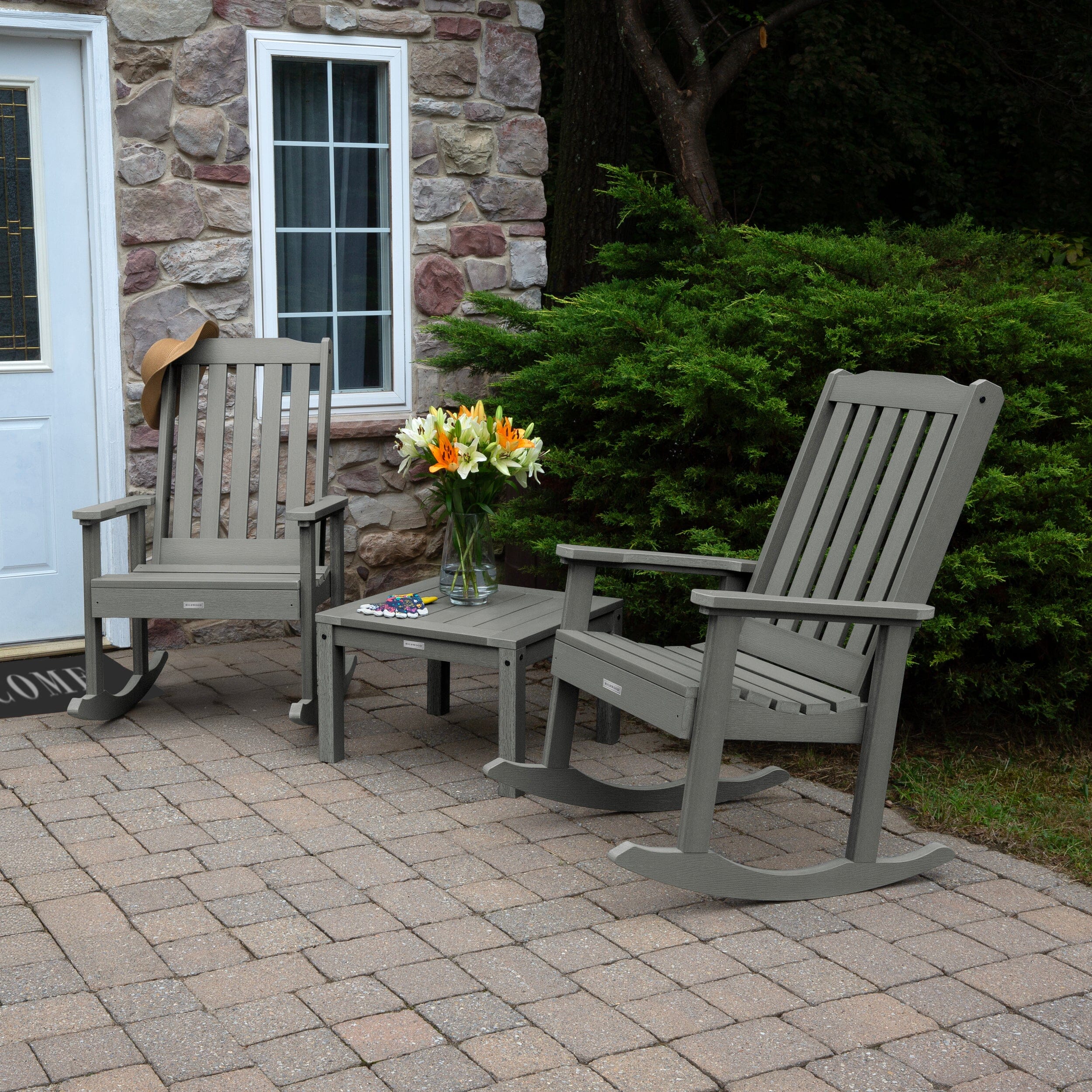 2 Lehigh Rocking Chairs with Adirondack Side Table - Image 11
