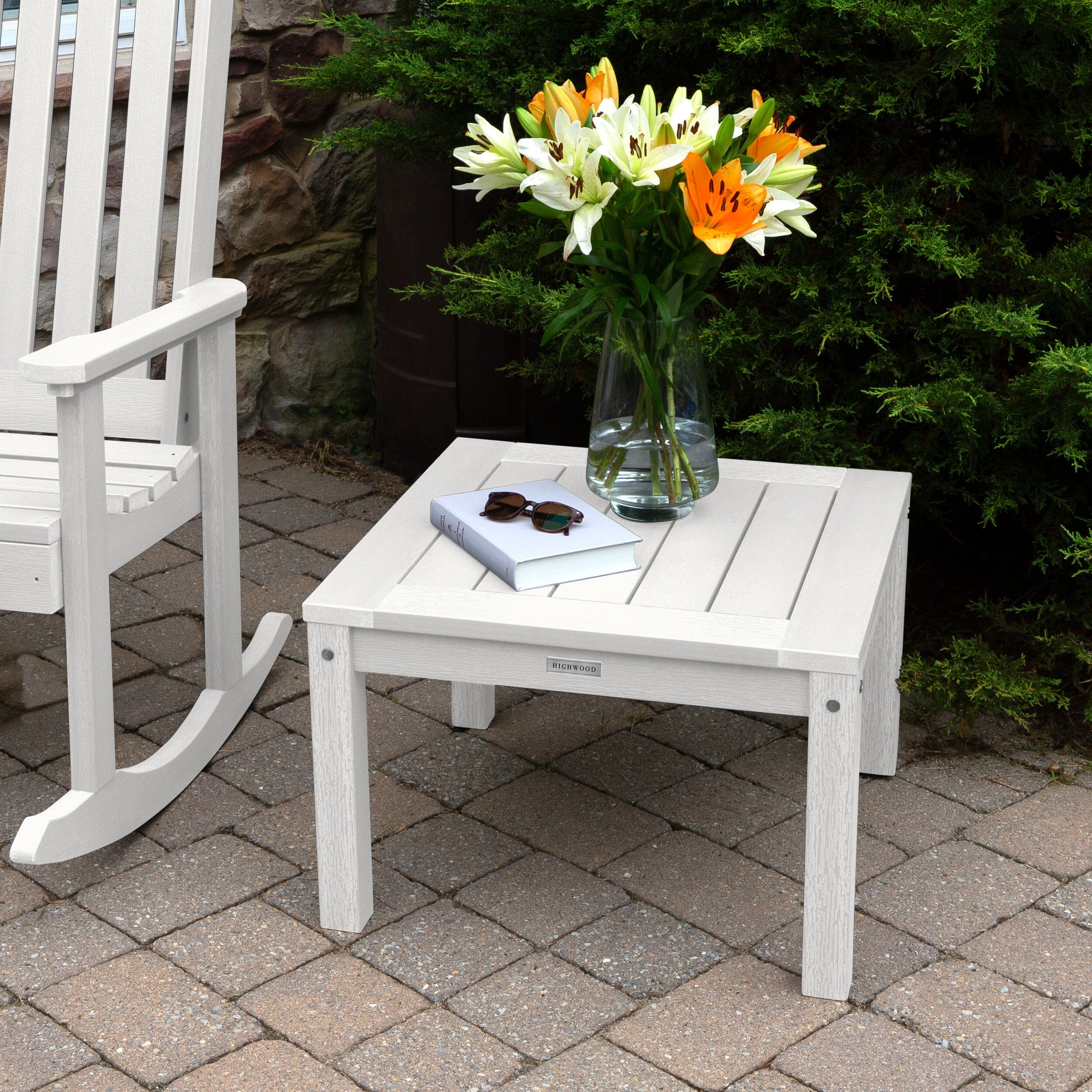 2 Lehigh Rocking Chairs with Adirondack Side Table - Image 15