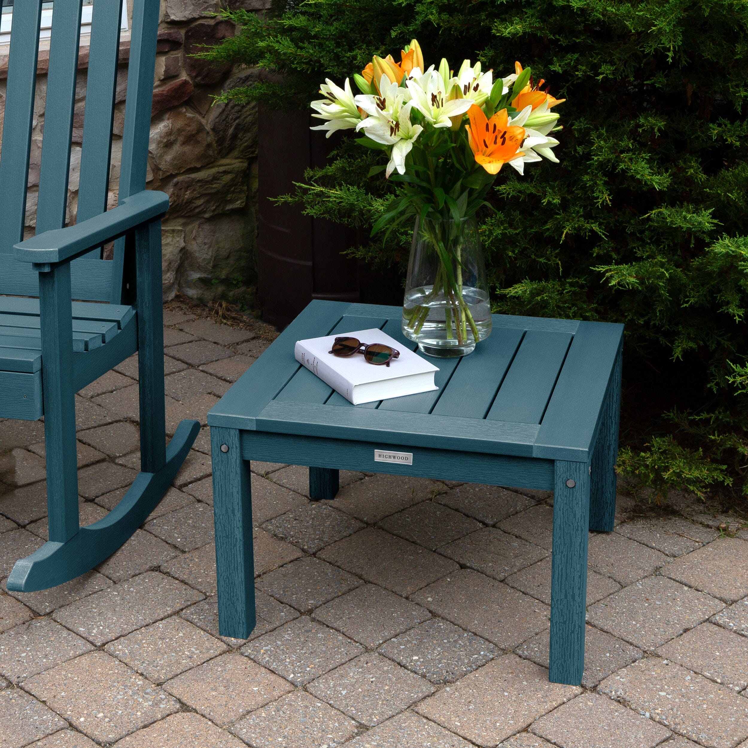 2 Lehigh Rocking Chairs with Adirondack Side Table - Image 18