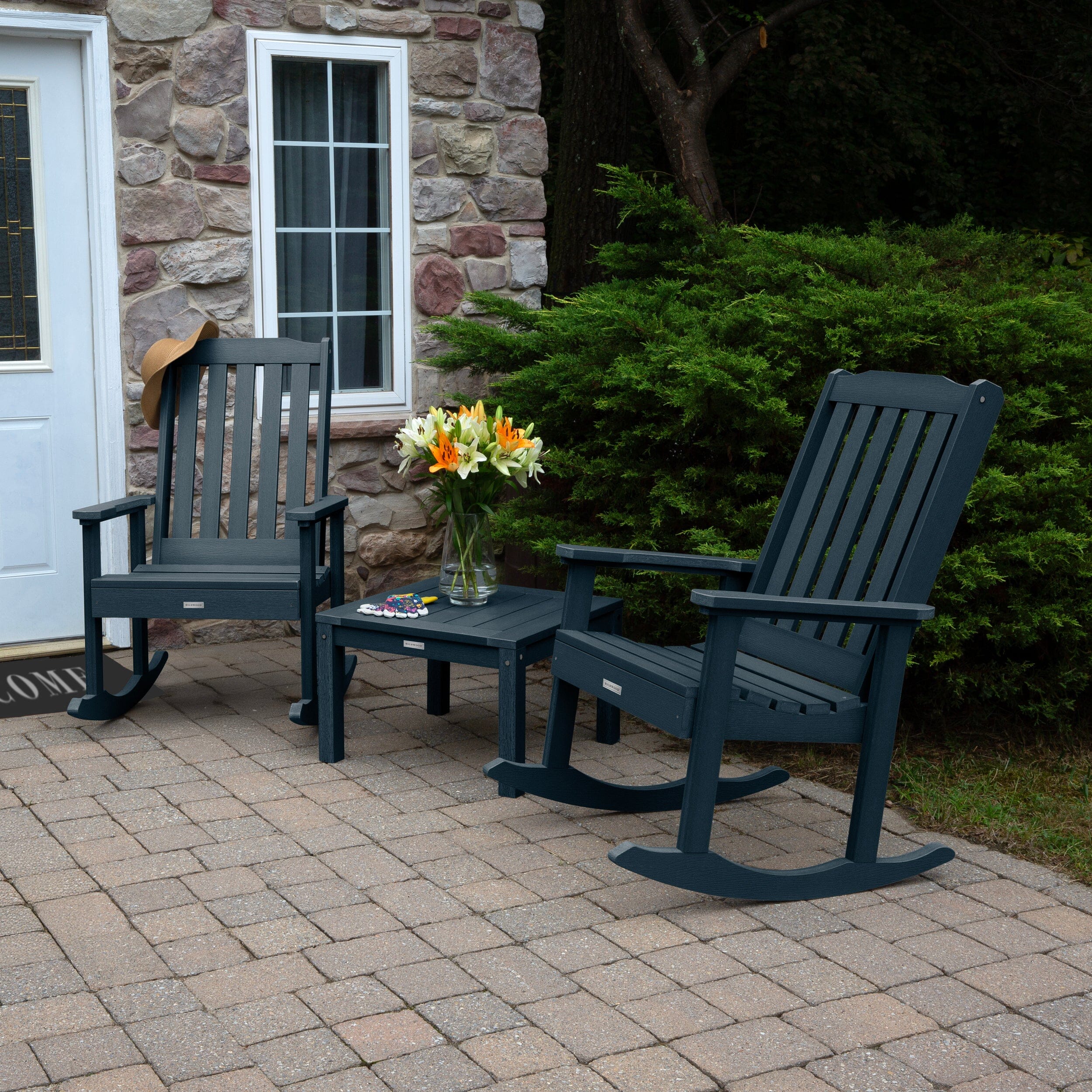 2 Lehigh Rocking Chairs with Adirondack Side Table - Image 20