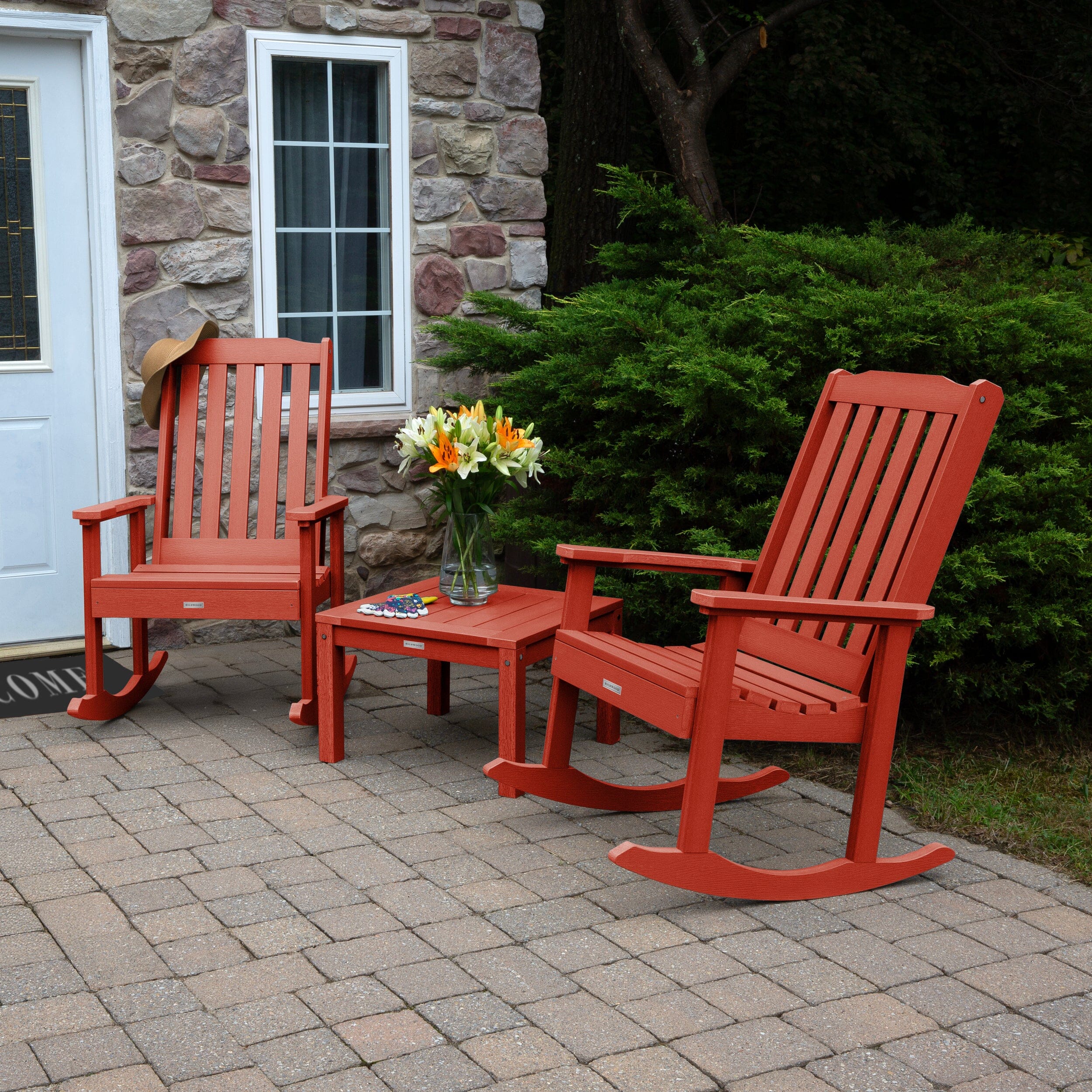 2 Lehigh Rocking Chairs with Adirondack Side Table - Image 23