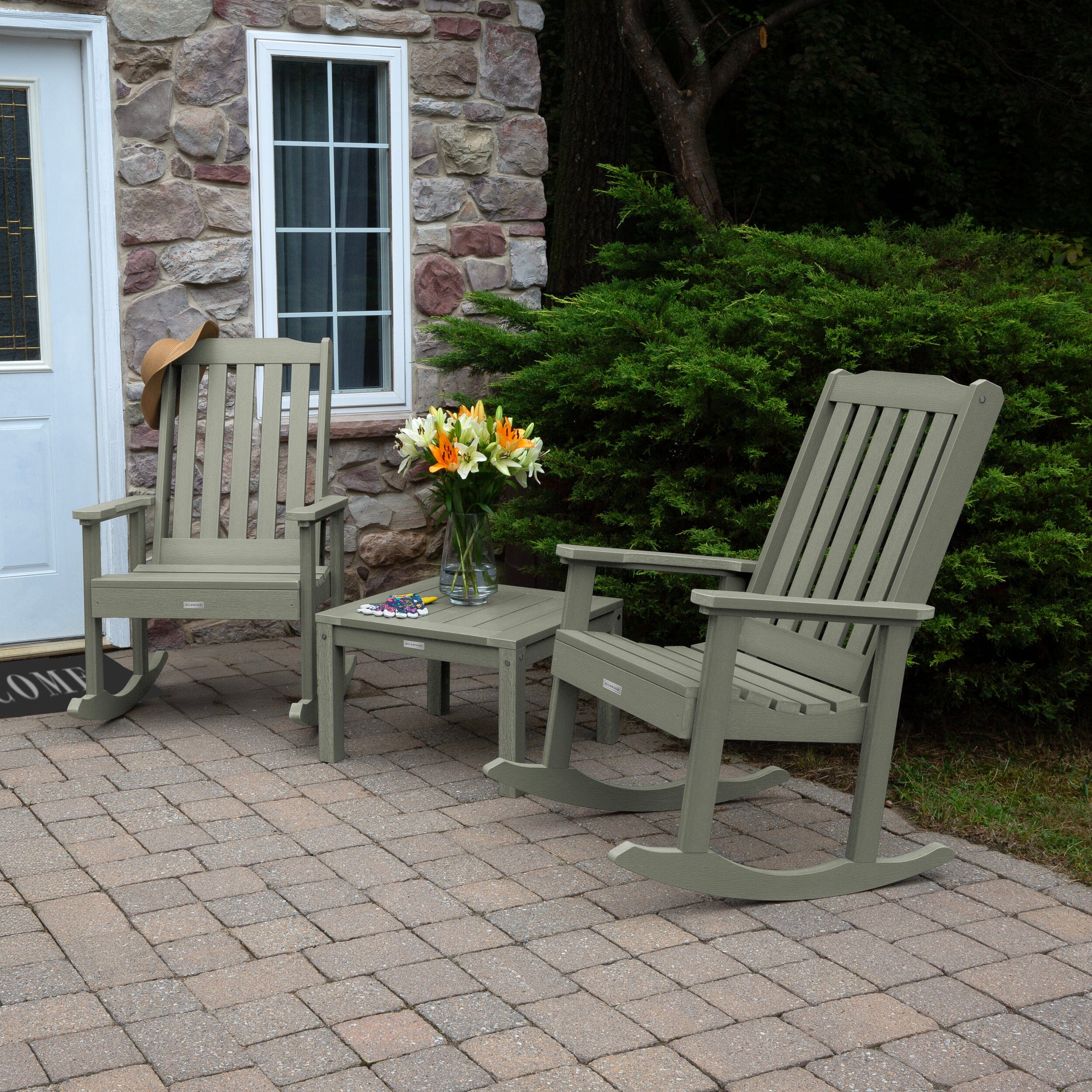 2 Lehigh Rocking Chairs with Adirondack Side Table - Image 26