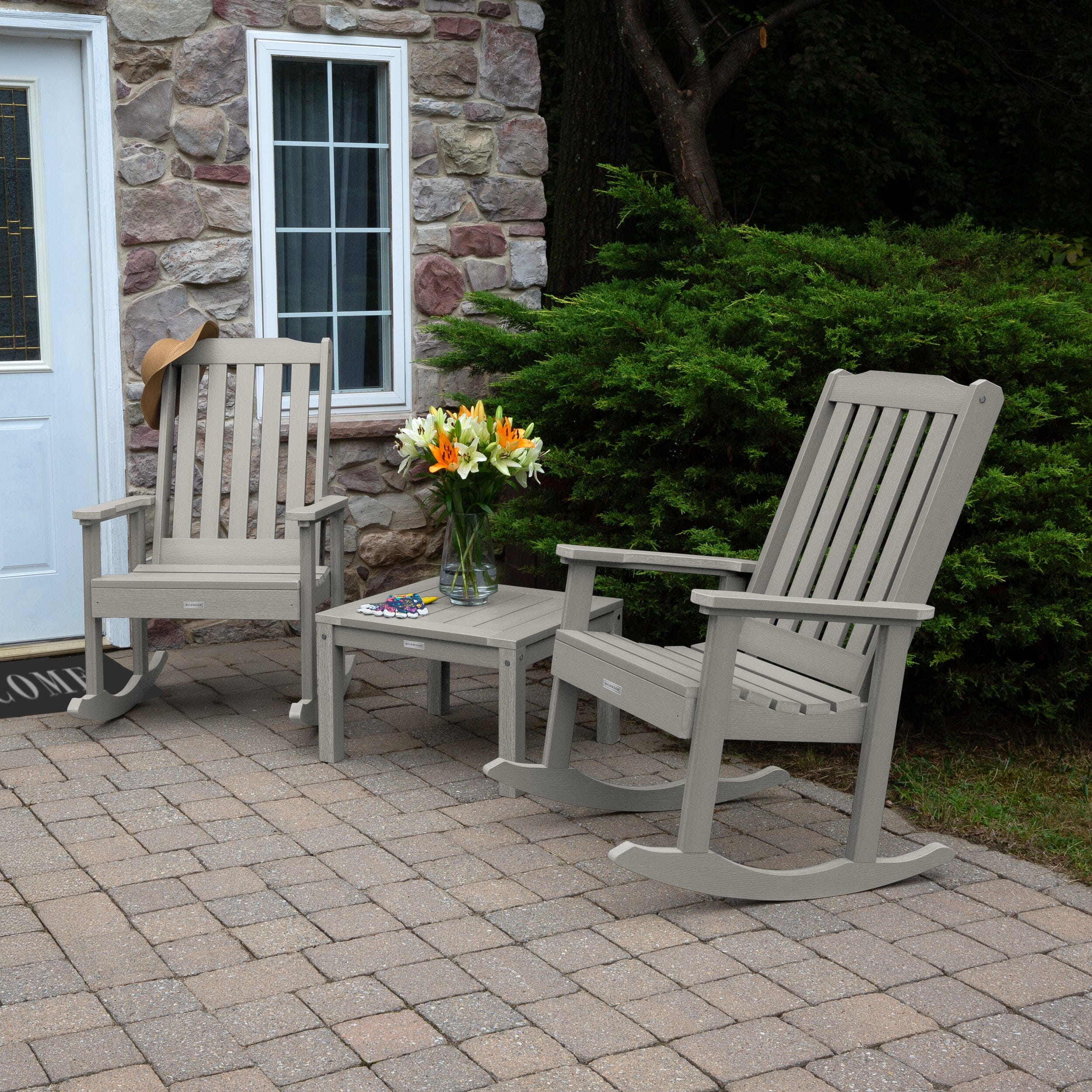 2 Lehigh Rocking Chairs with Adirondack Side Table - Image 29