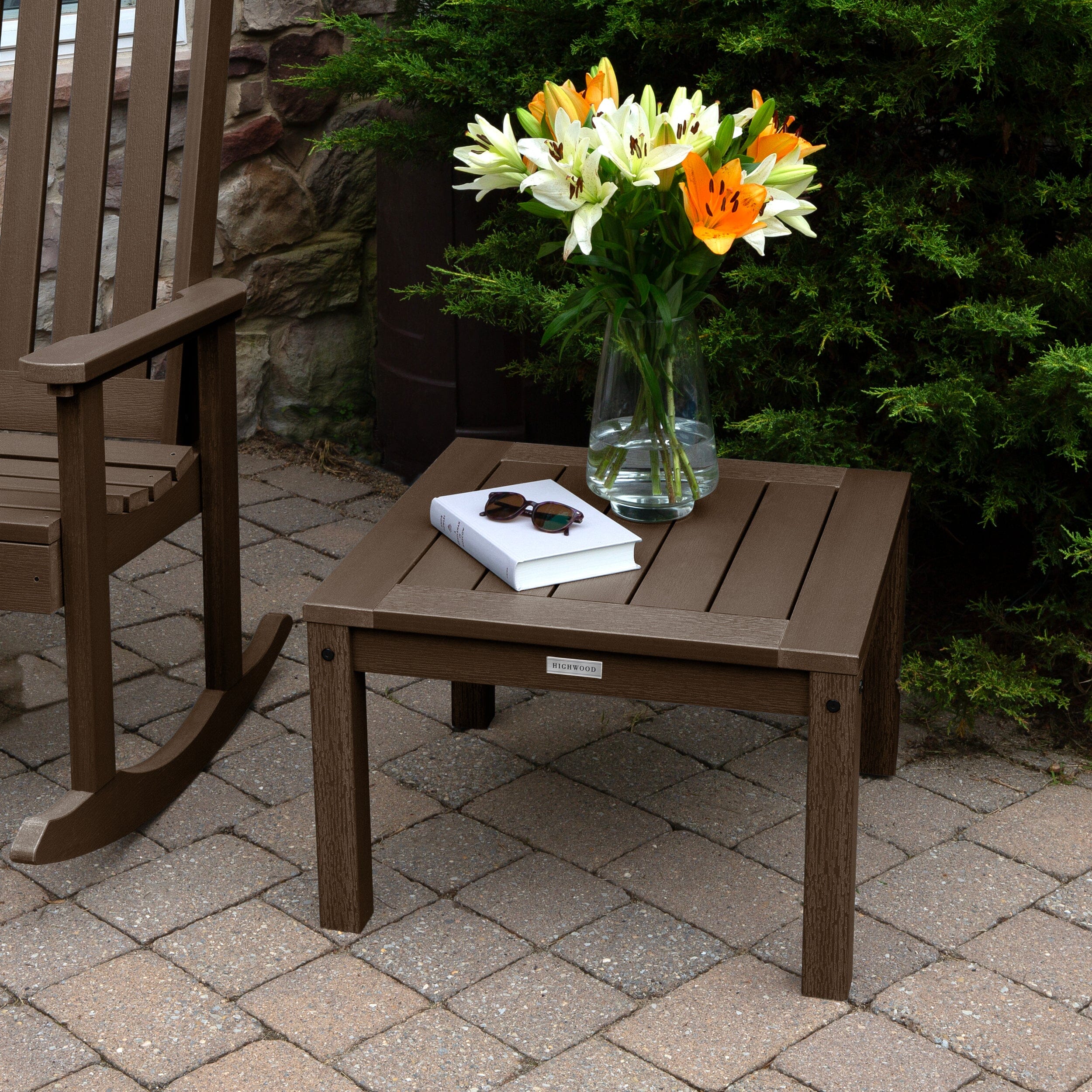 2 Lehigh Rocking Chairs with Adirondack Side Table - Image 3