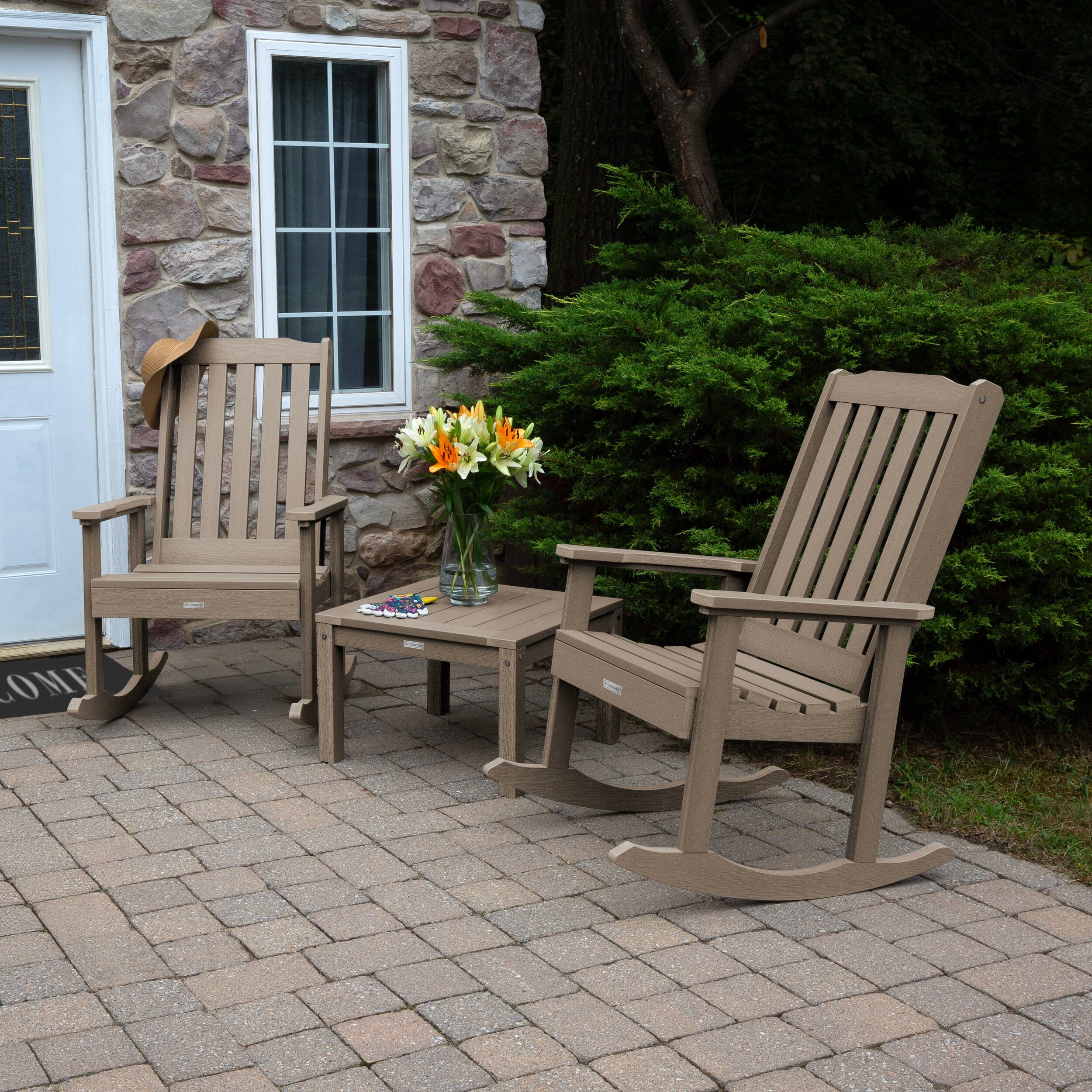 2 Lehigh Rocking Chairs with Adirondack Side Table - Image 32