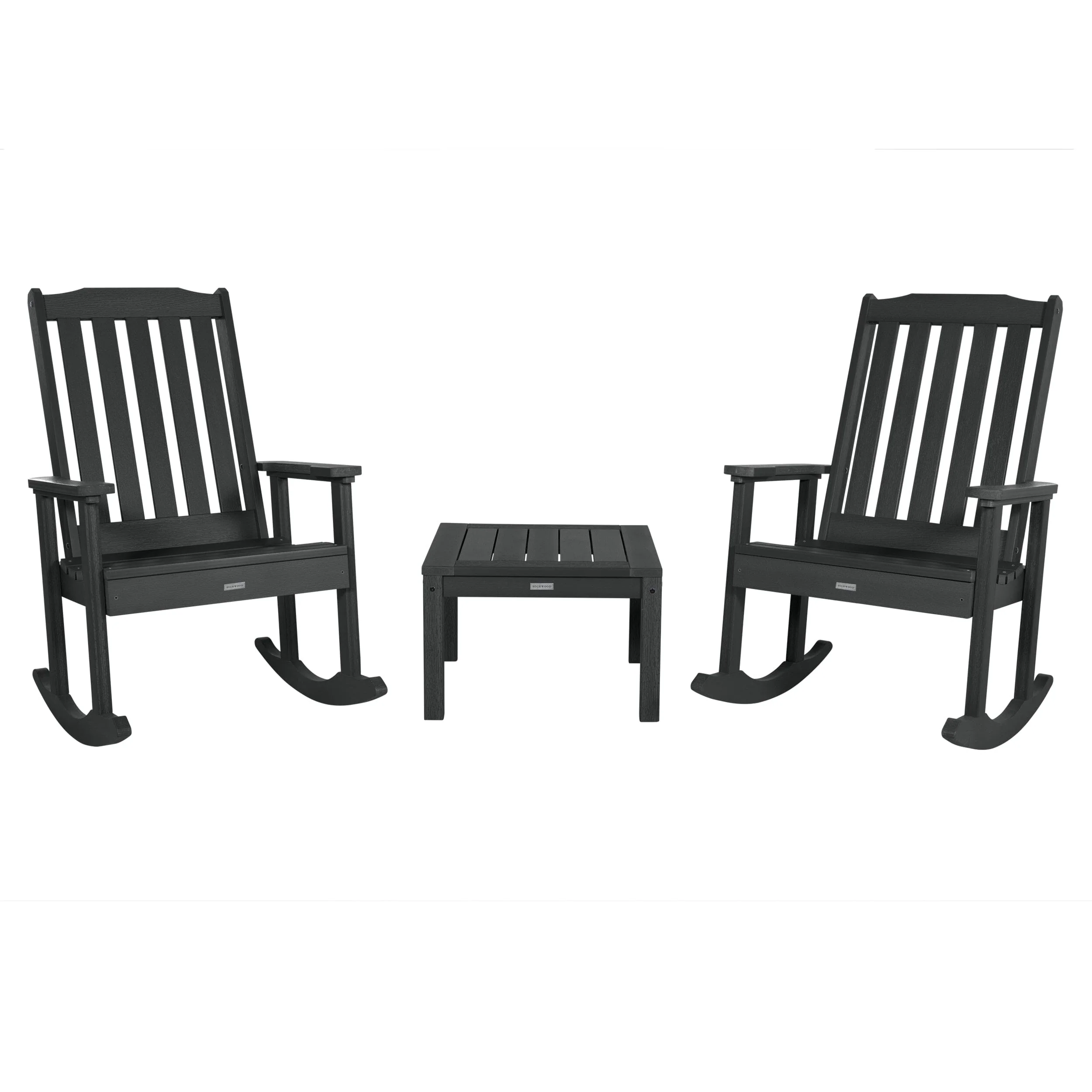 2 Lehigh Rocking Chairs with Adirondack Side Table - Image 4