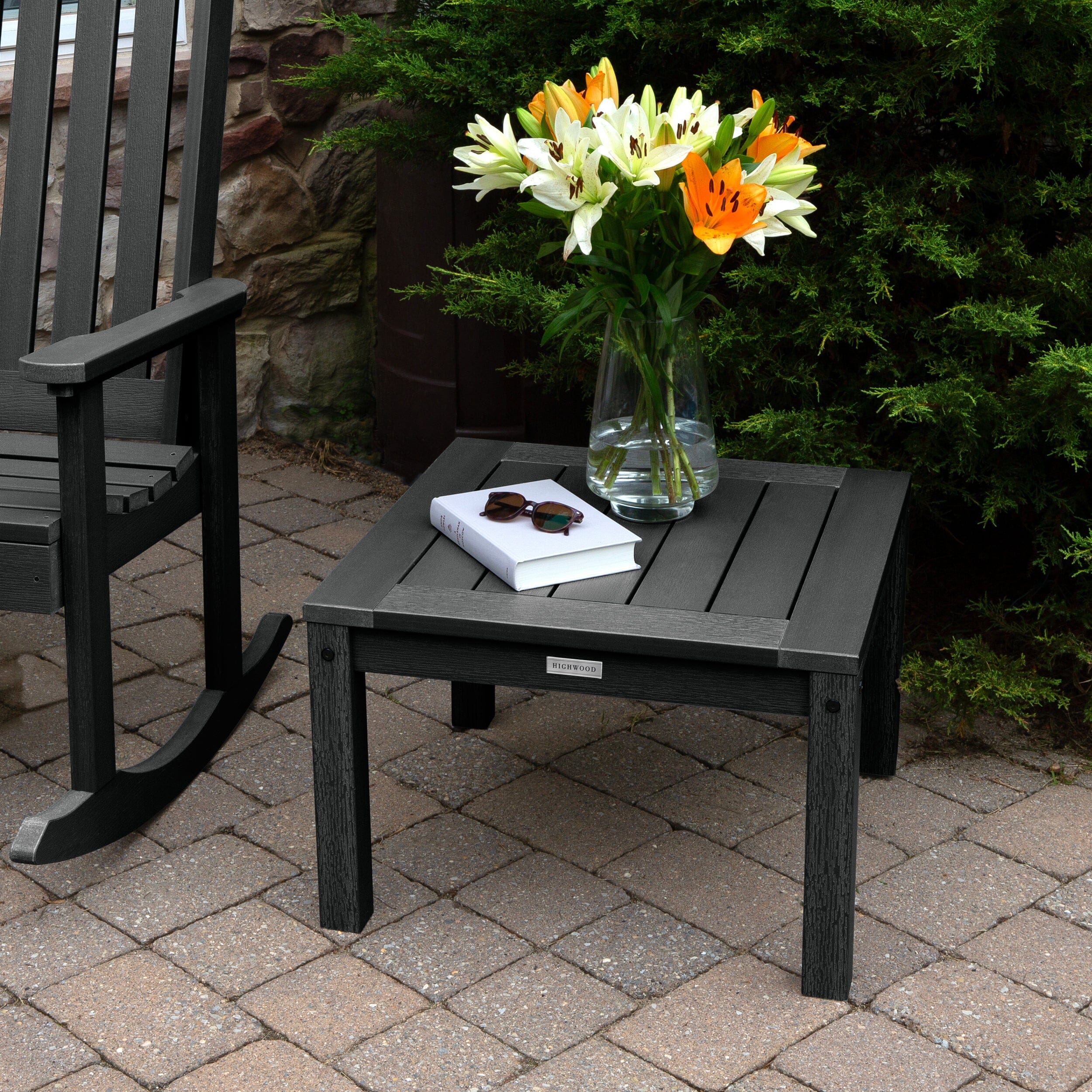 2 Lehigh Rocking Chairs with Adirondack Side Table - Image 6
