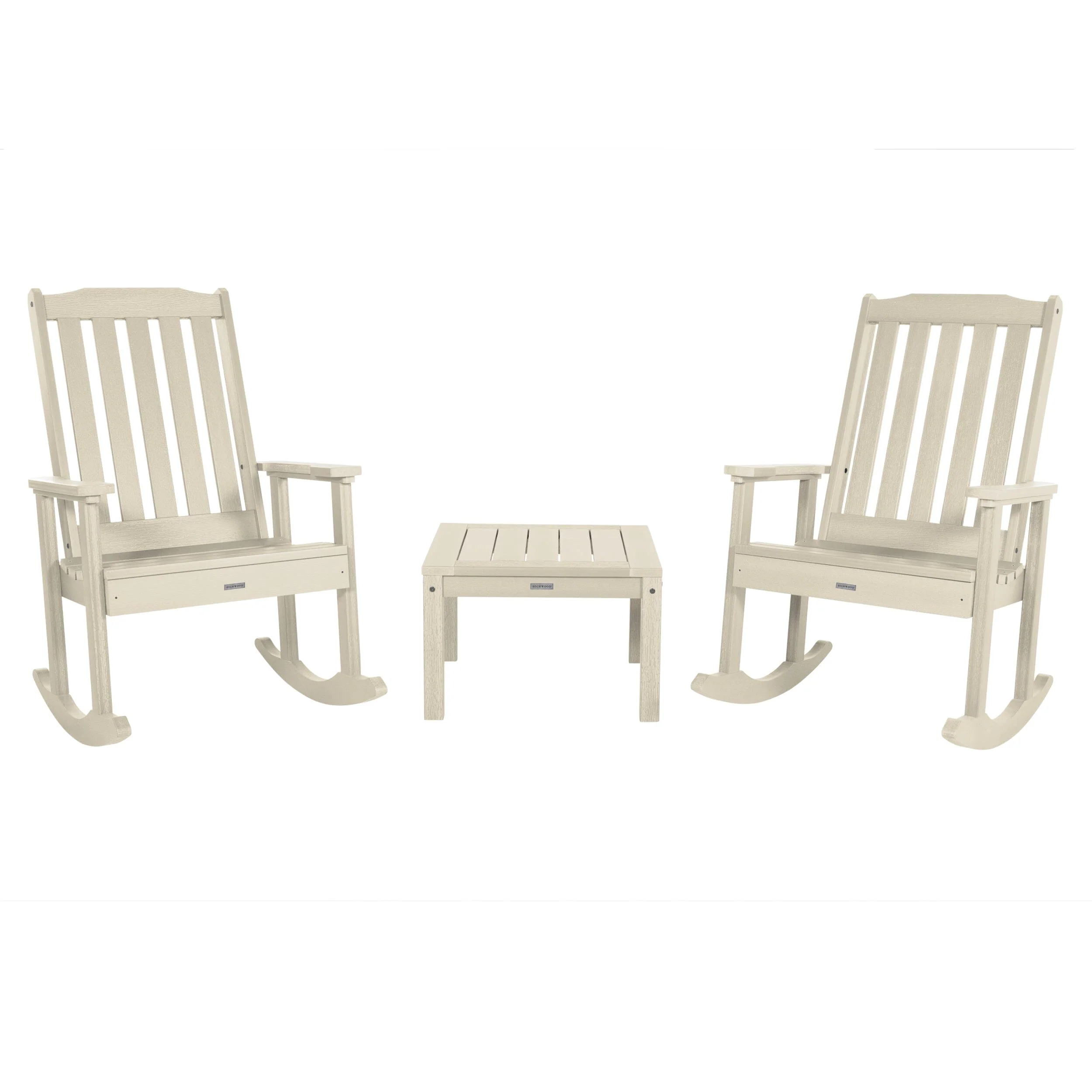 2 Lehigh Rocking Chairs with Adirondack Side Table - Image 7