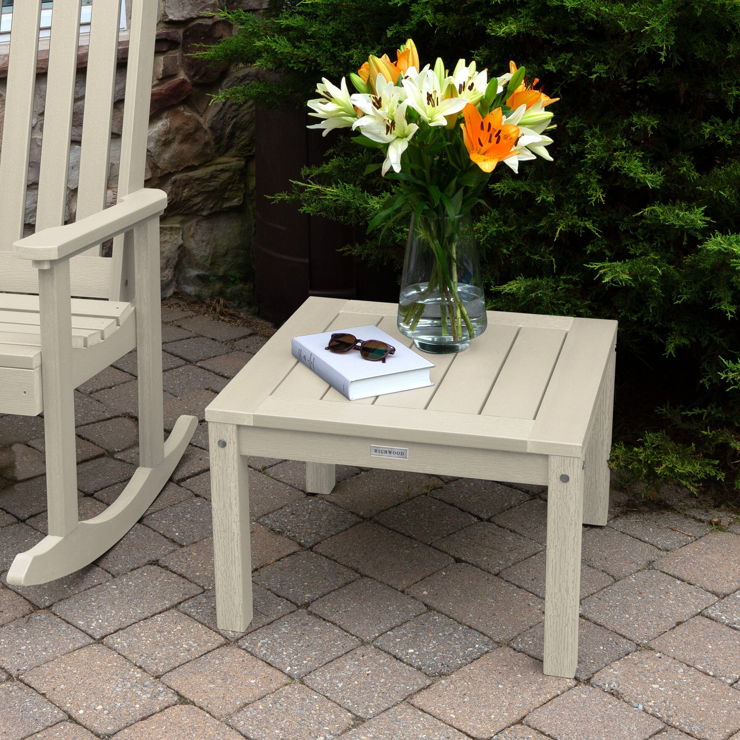 2 Lehigh Rocking Chairs with Adirondack Side Table - Image 9