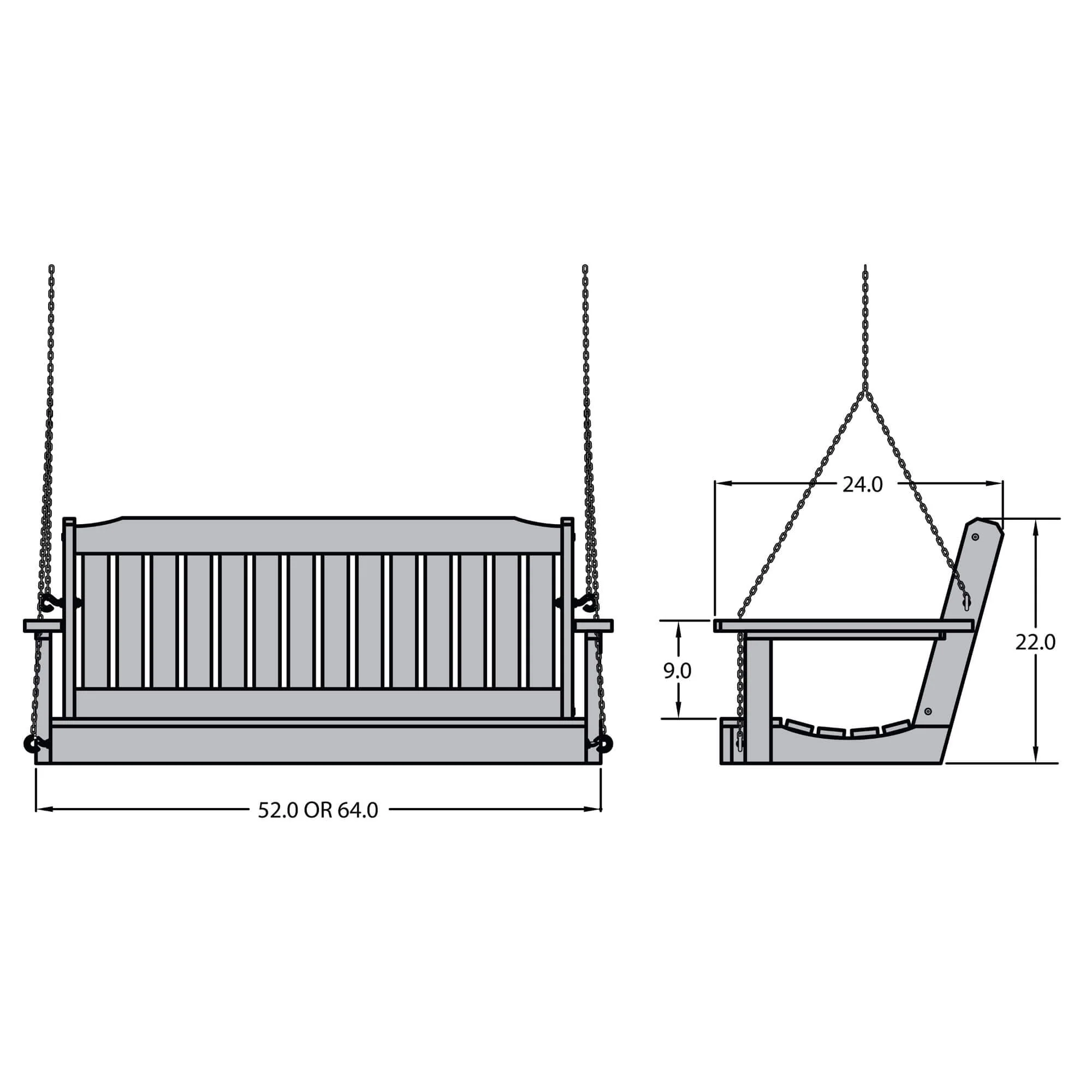 Refurbished Lehigh Porch Swing 5ft - Image 7