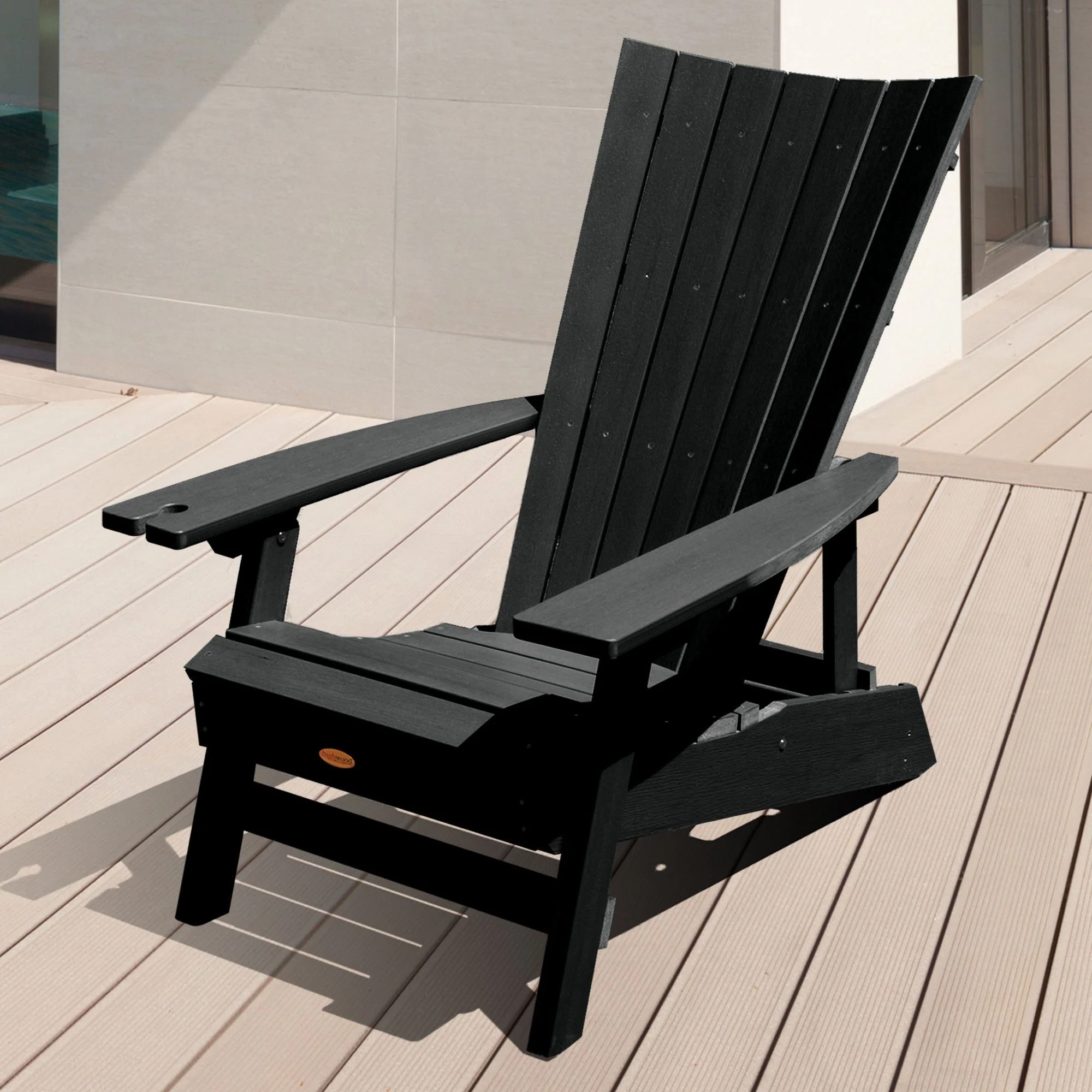 Refurbished Manhattan Beach Adirondack Chair with Wine Glass Holder - Image 2