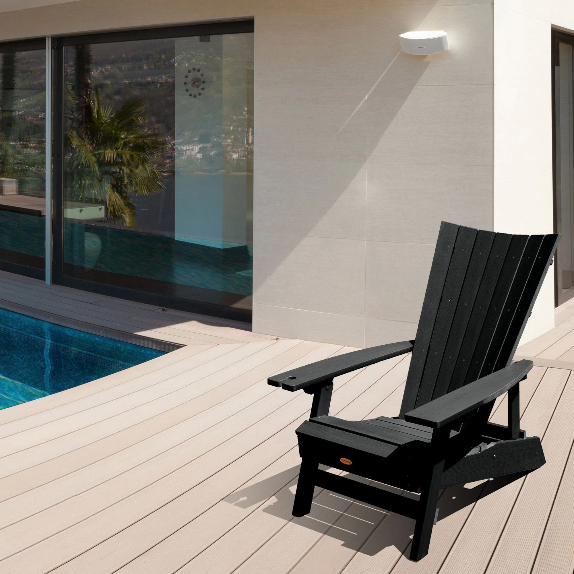 Refurbished Manhattan Beach Adirondack Chair with Wine Glass Holder - Image 3