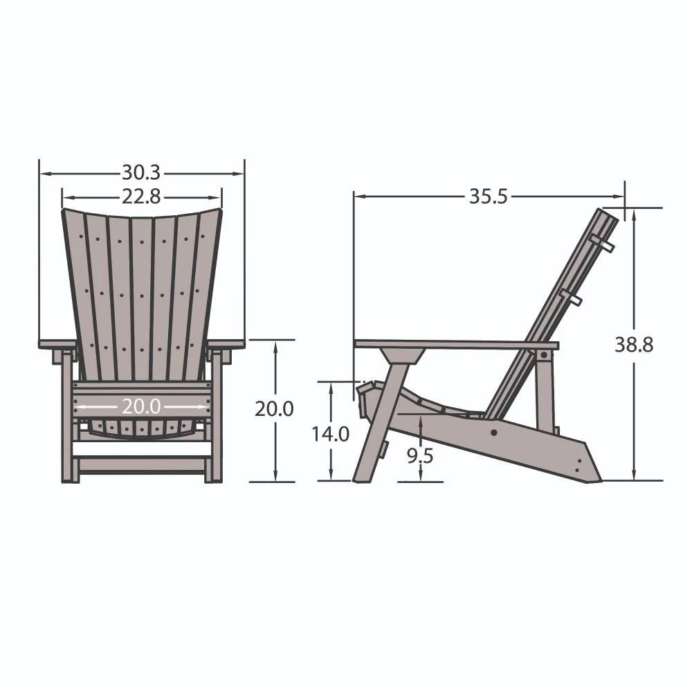 Refurbished Manhattan Beach Adirondack Chair with Wine Glass Holder - Image 4