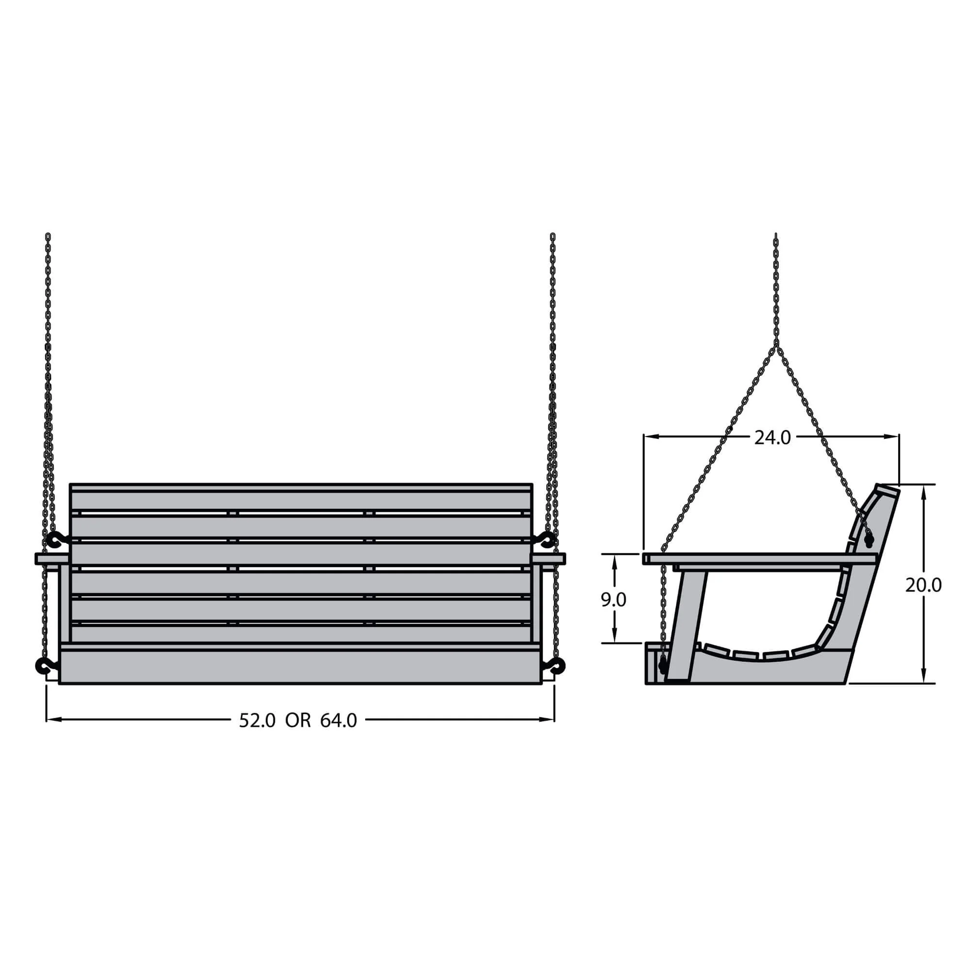Refurbished 5ft Weatherly Porch Swing - Image 5