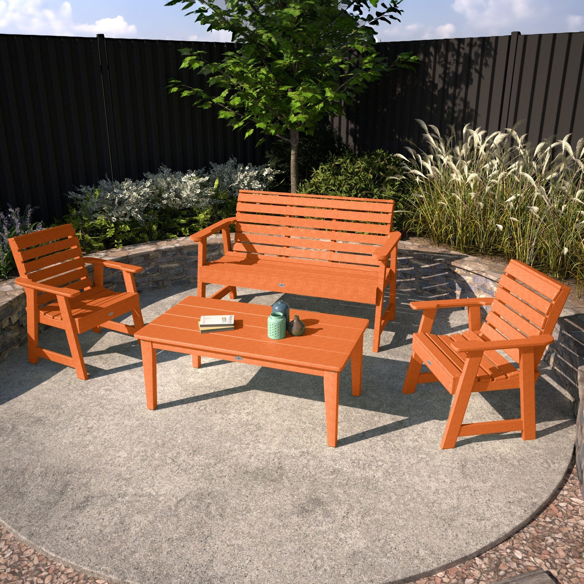 Riverside Garden Bench 4ft, 2 Garden Chairs, and Conversation Table Set - Image 10