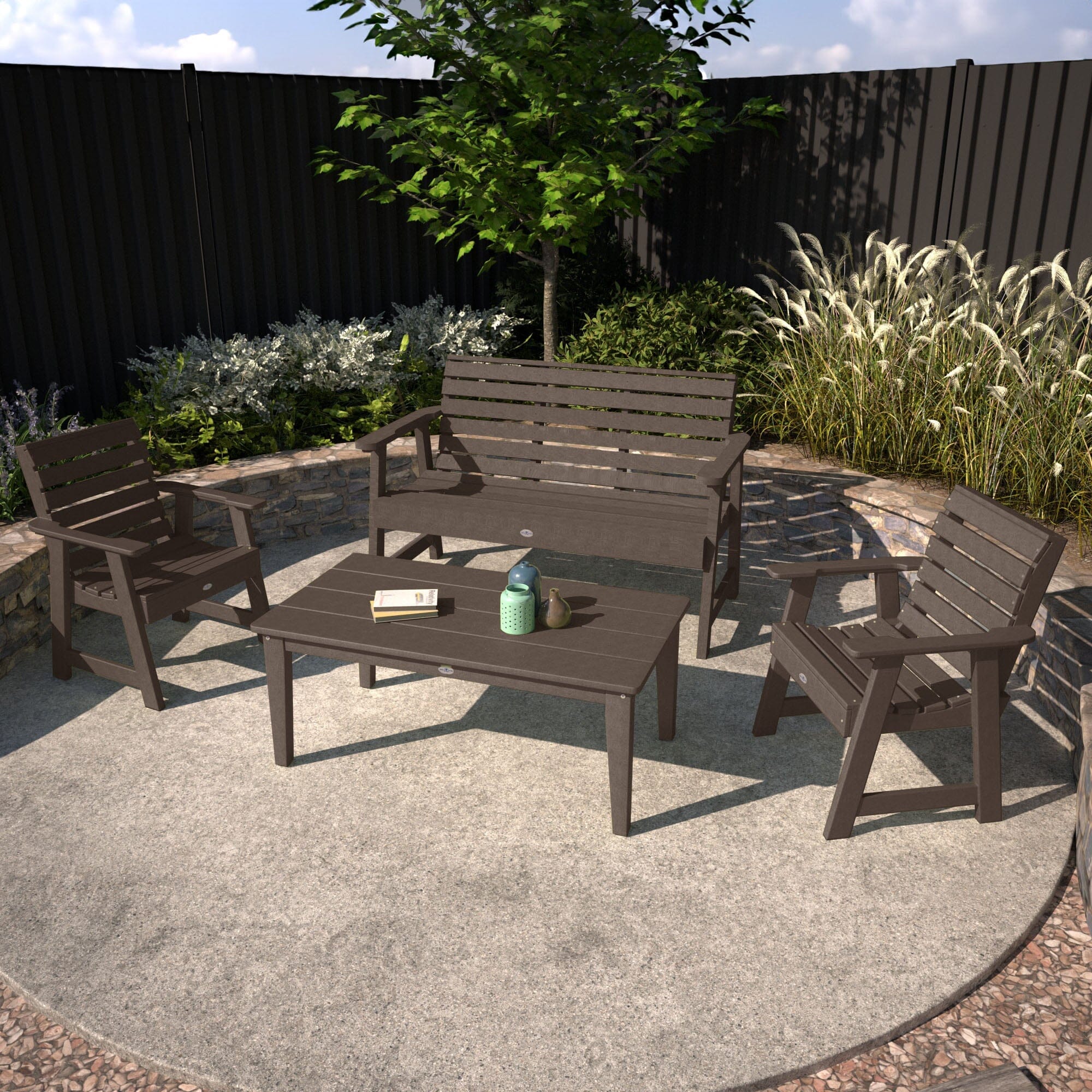 Riverside Garden Bench 4ft, 2 Garden Chairs, and Conversation Table Set - Image 16