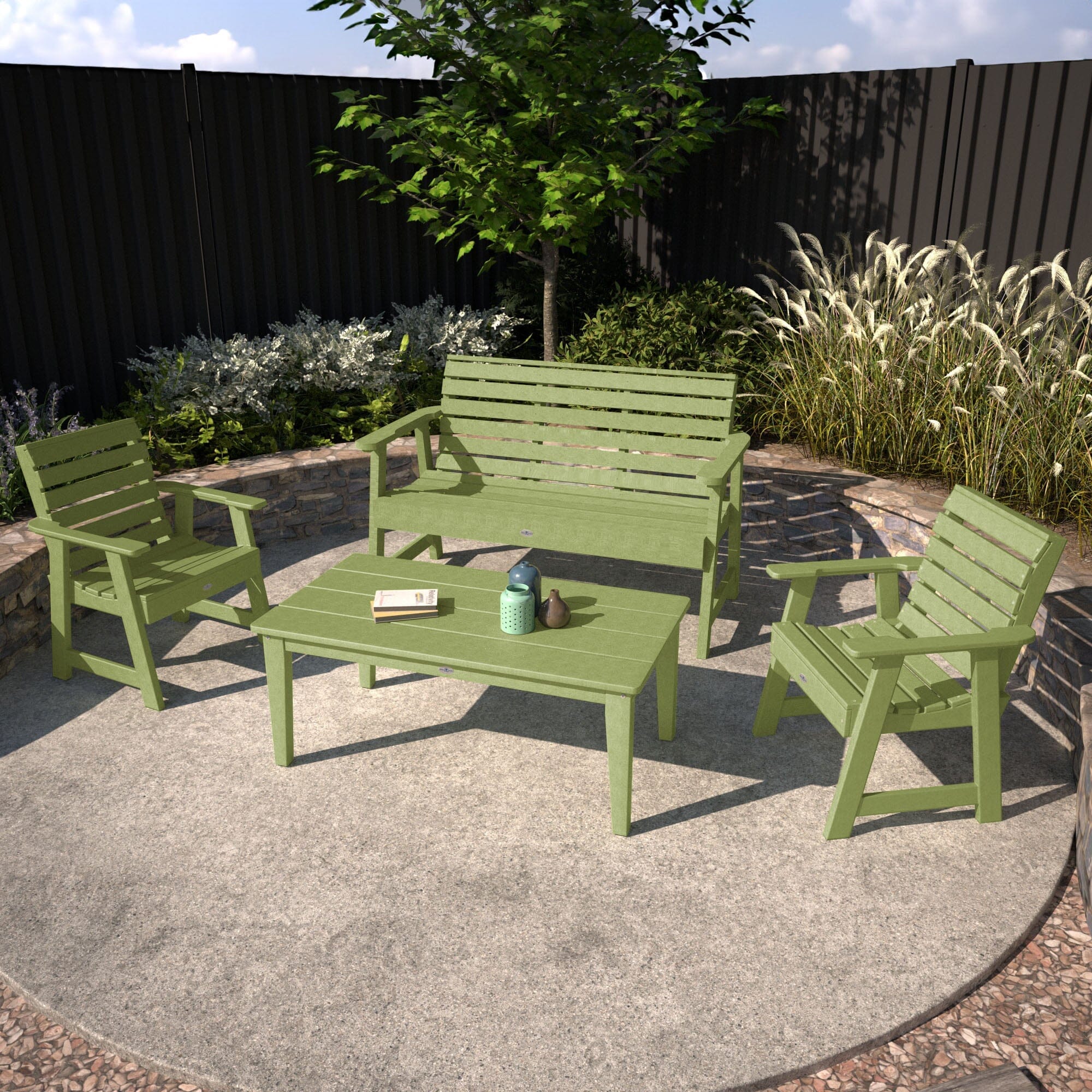 Riverside Garden Bench 4ft, 2 Garden Chairs, and Conversation Table Set - Image 17