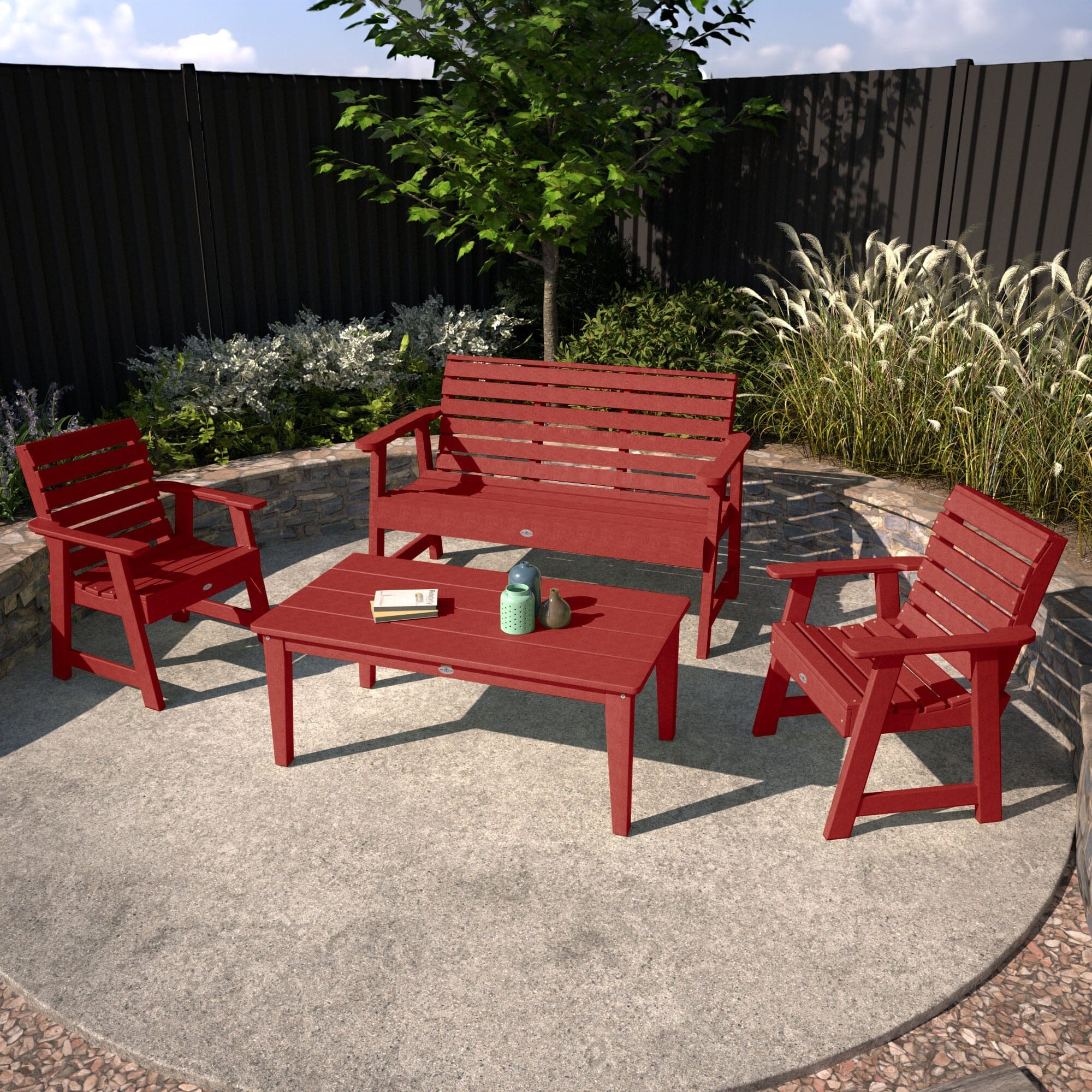 Riverside Garden Bench 4ft, 2 Garden Chairs, and Conversation Table Set - Image 6