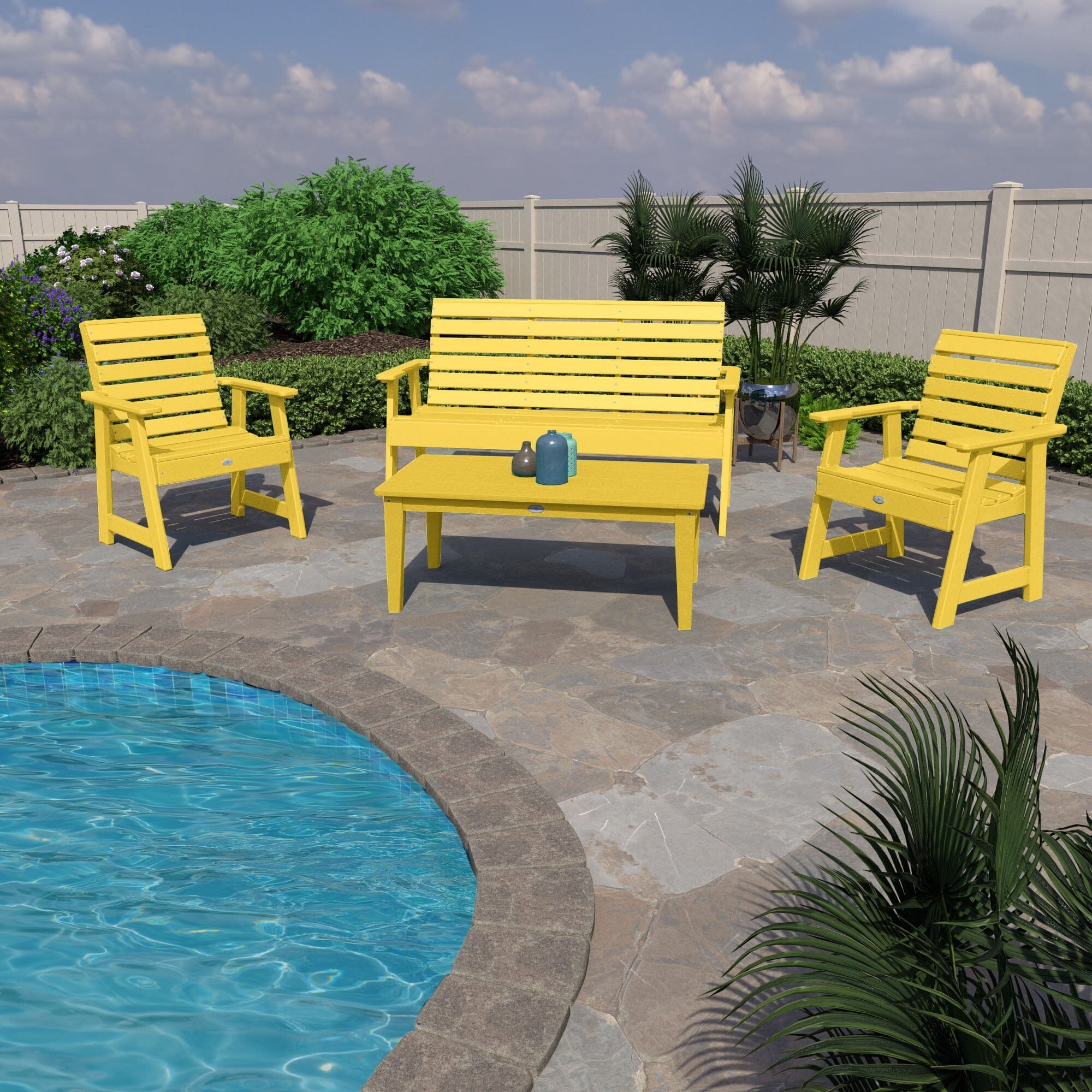 Riverside Garden Bench 5ft, 2 Garden Chairs and Conversation Table Set - Image 20